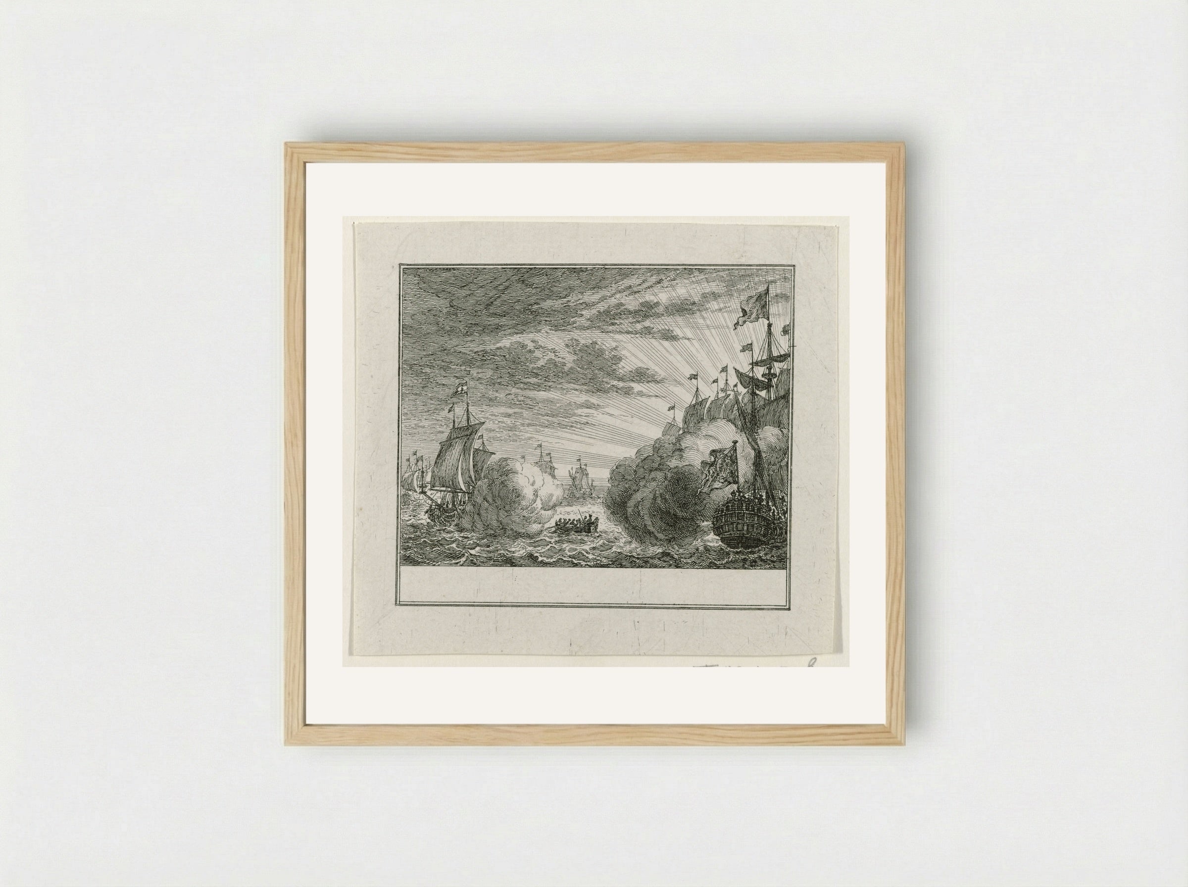 Treffen tussen Fielding en Van Bylandt - Simon Fokke - Framed Print Wood