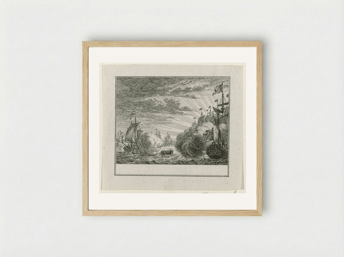 Treffen tussen Fielding en Van Bylandt - Simon Fokke - Framed Print Wood