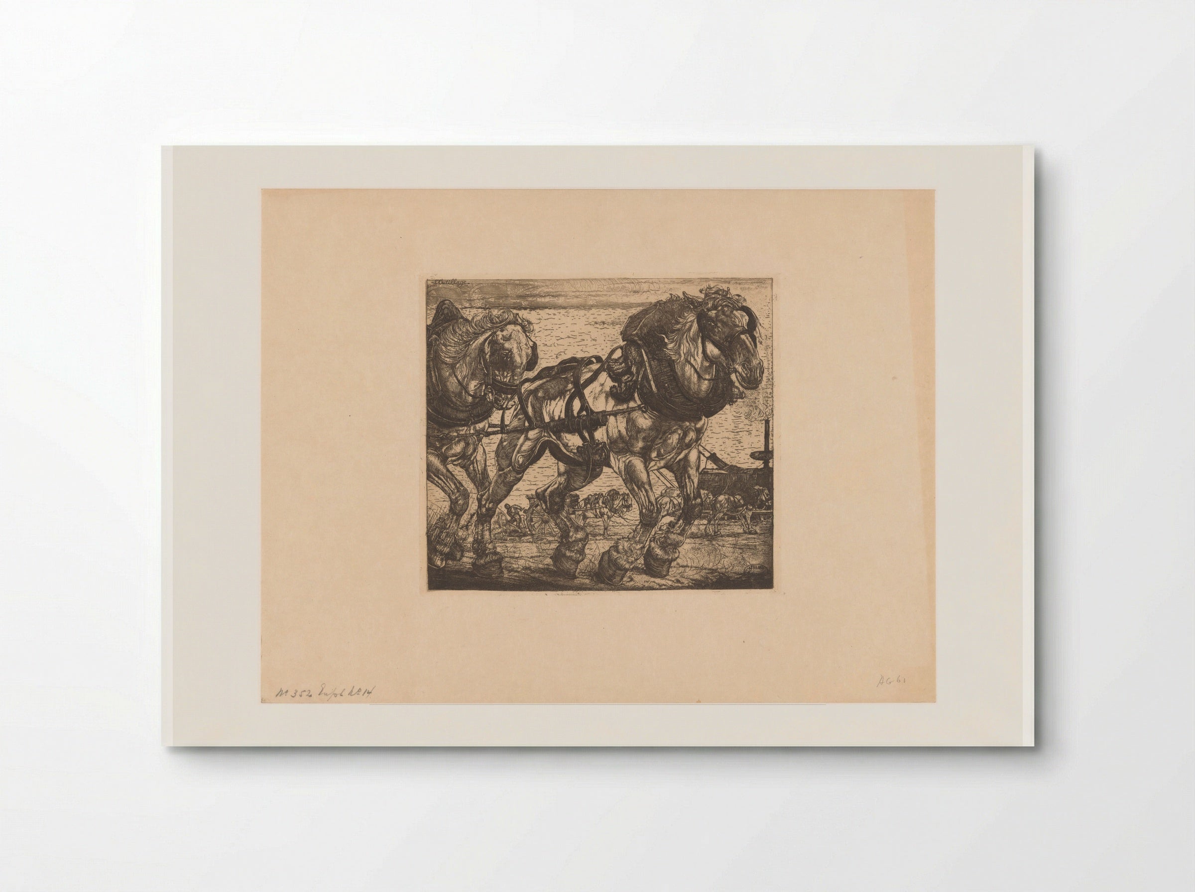 Trekpaarden bij de Seine in Parijs - Pieter Dupont - Poster