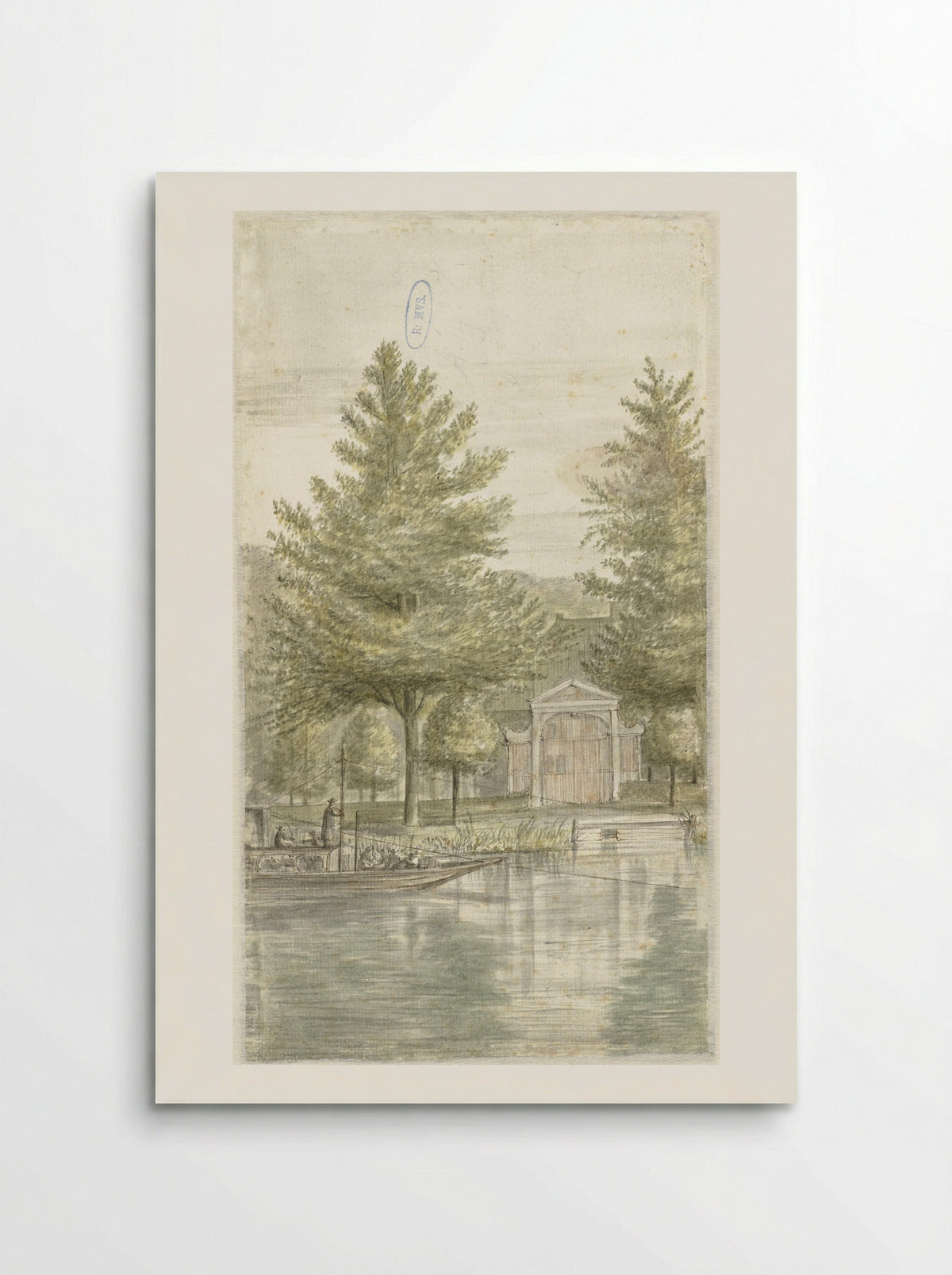 Trekschuit bij landhuis Hoogevecht - Abraham Rutgers - Poster