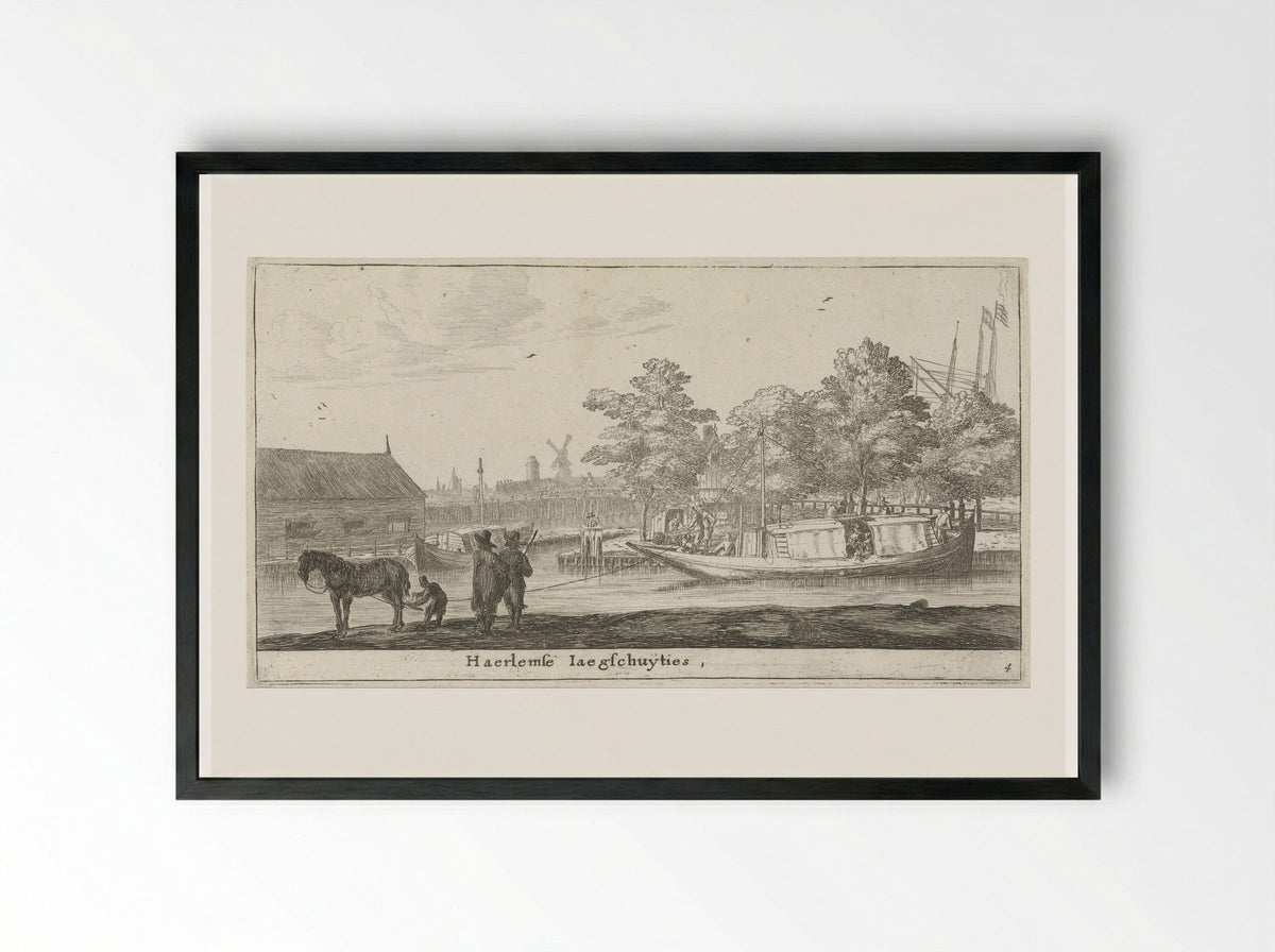 Trekschuit naar Haarlem - Reinier Nooms - Framed Print Black