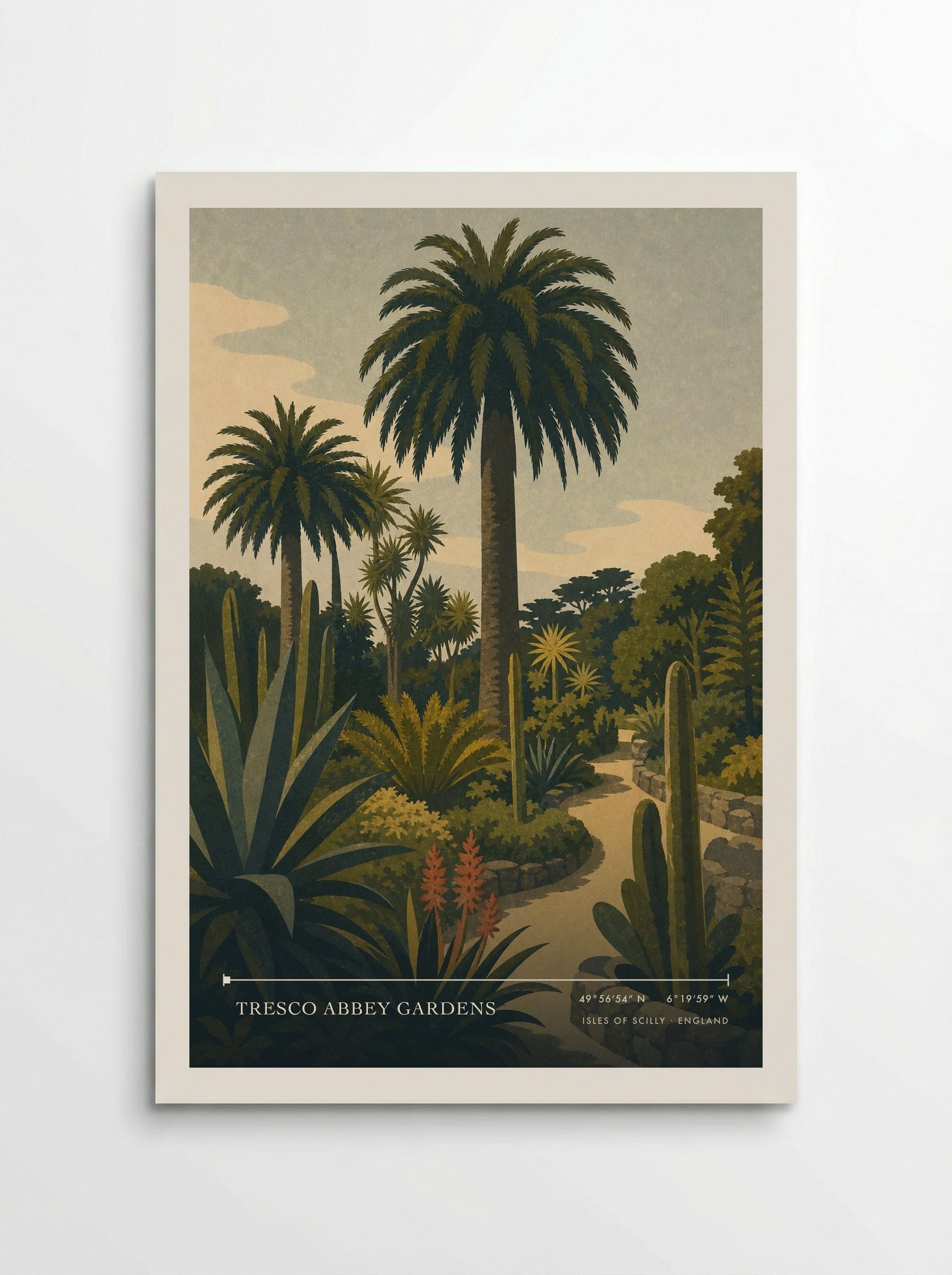 Tresco Abbey Gardens Isles of Scilly England Travel Poster - Poster
