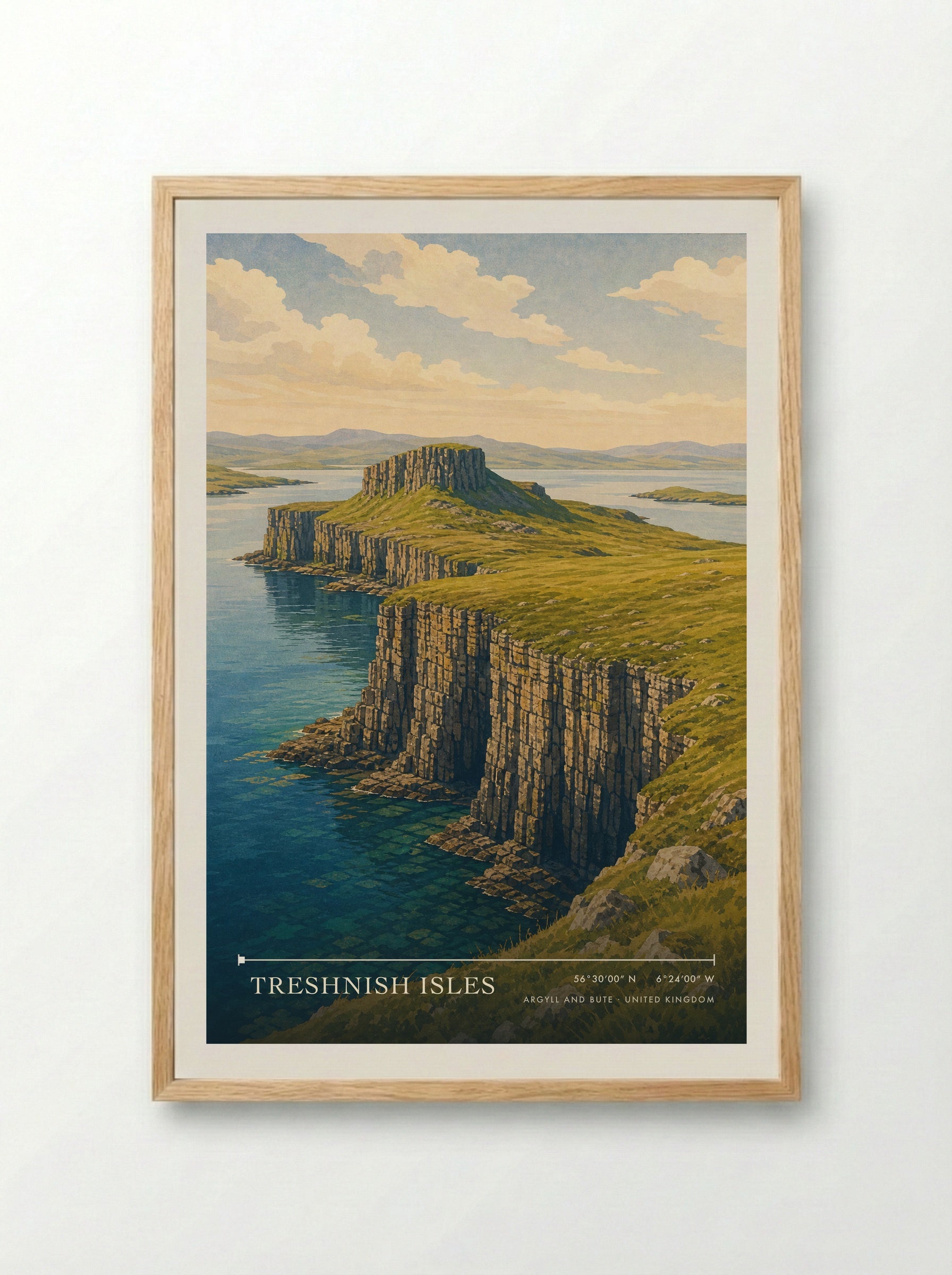 Treshnish Isles Argyll and Bute United Kingdom Travel Poster - Framed Print Wood