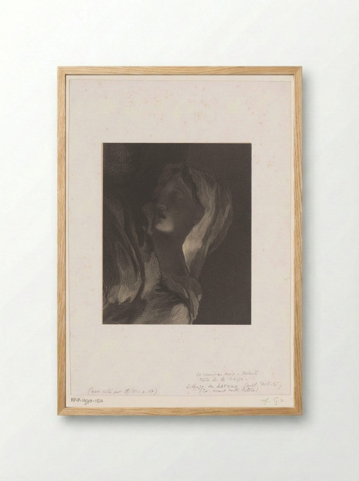 Treurende Maria (Mourning Mary) - Eugène Leroux - Framed Print Wood