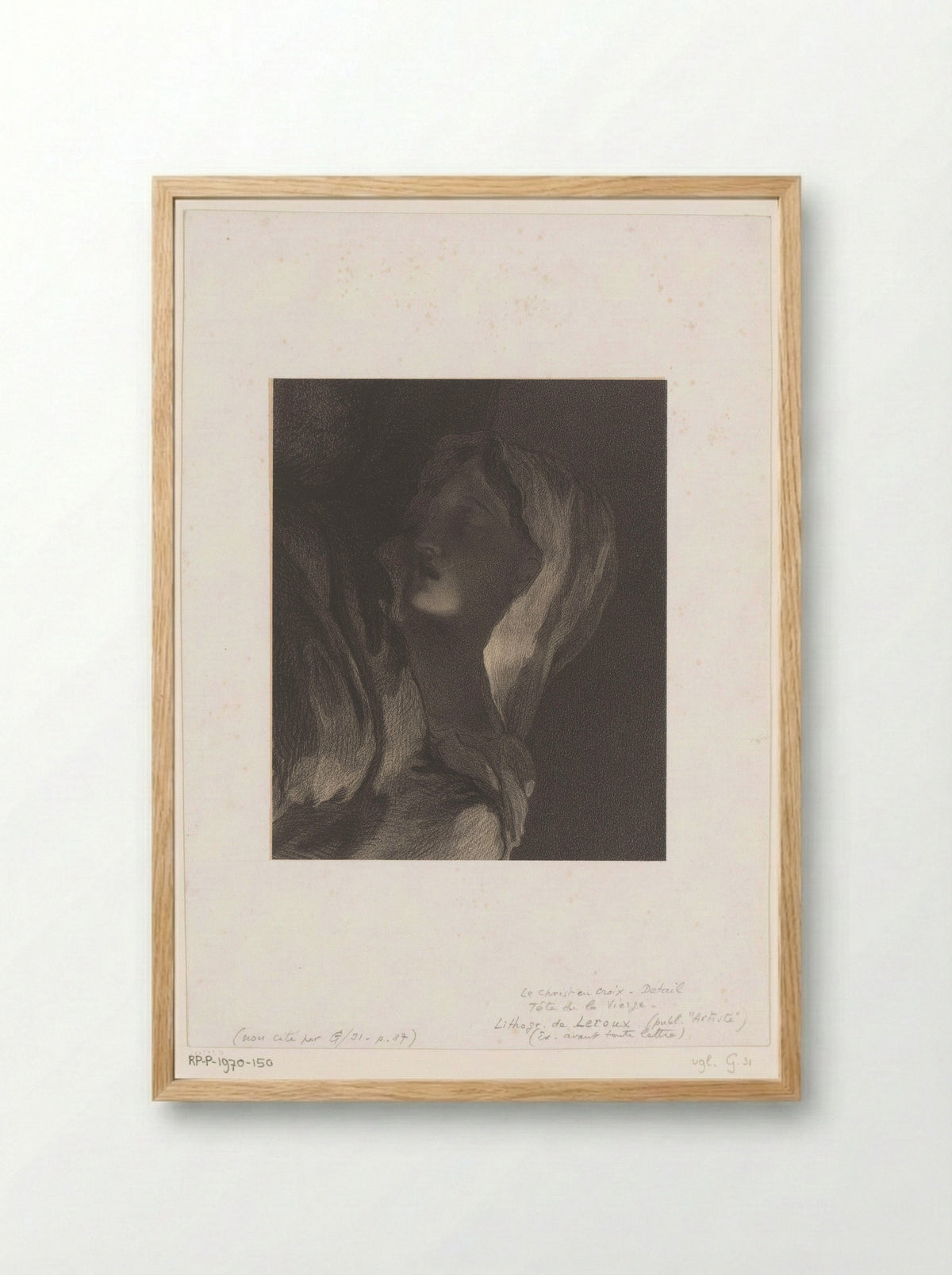 Treurende Maria (Mourning Mary) - Eugène Leroux - Framed Print Wood