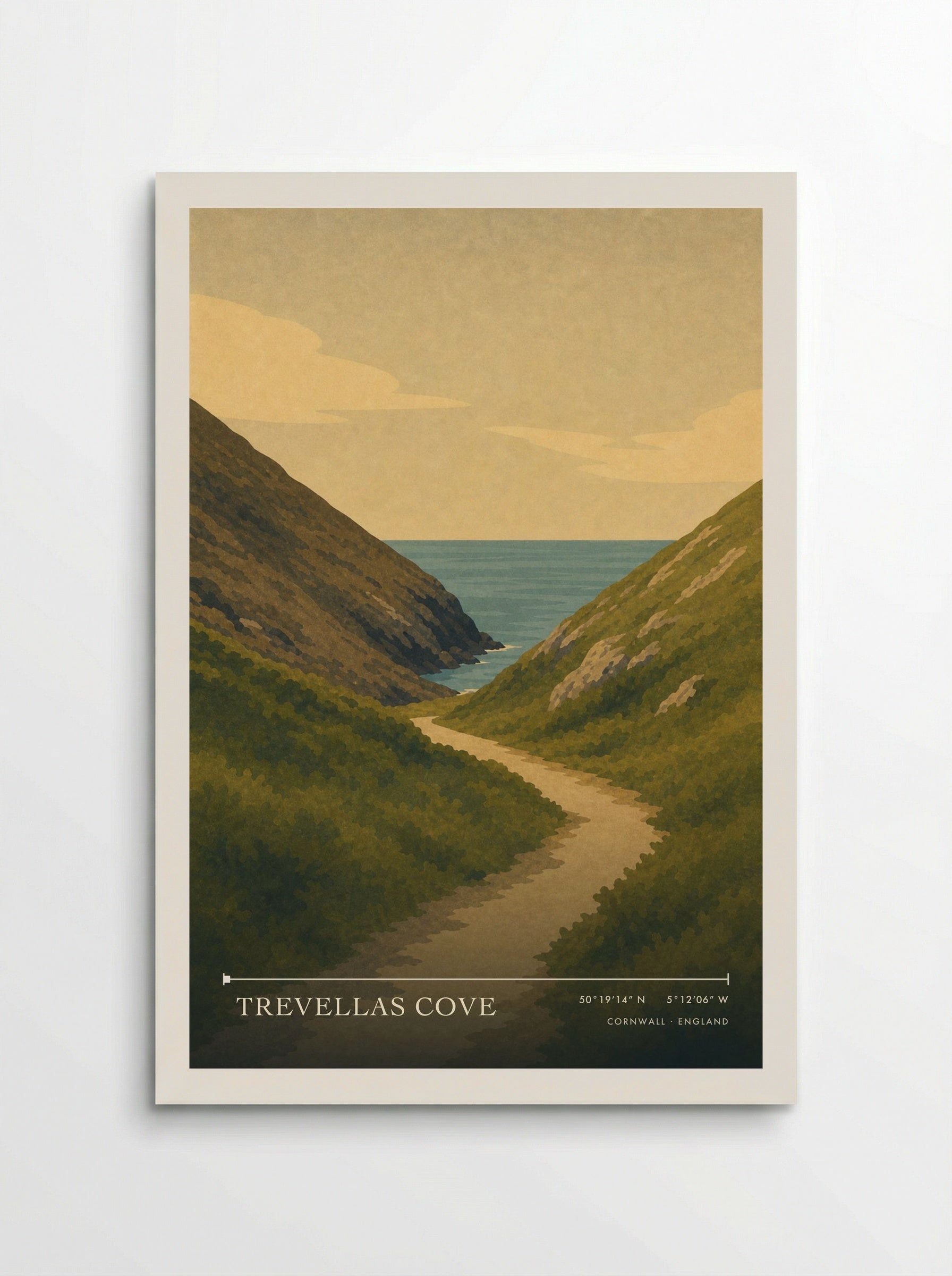 Trevellas Cove Cornwall England Travel Poster - Poster