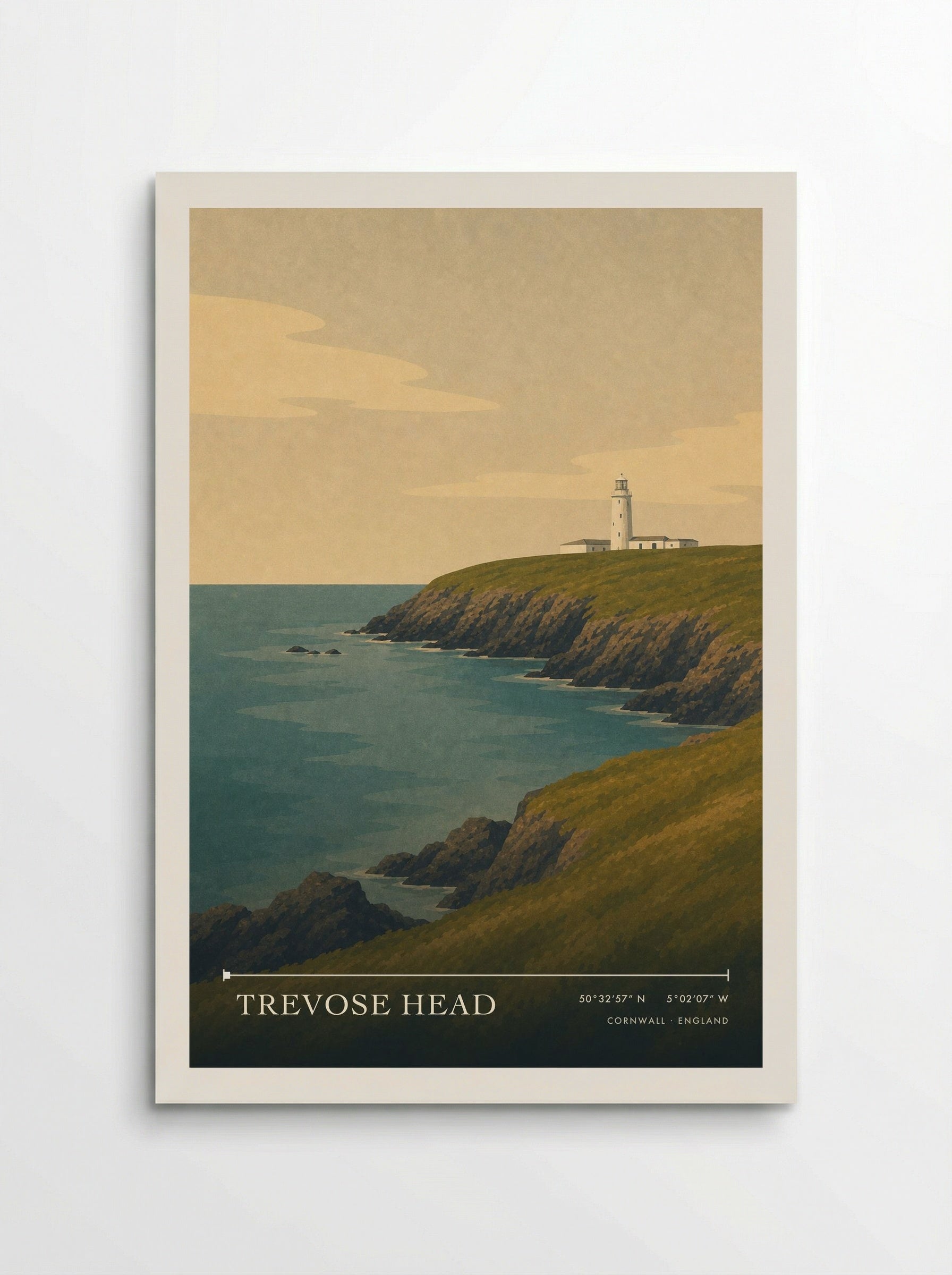 Trevose Head Cornwall England Travel Poster - Poster