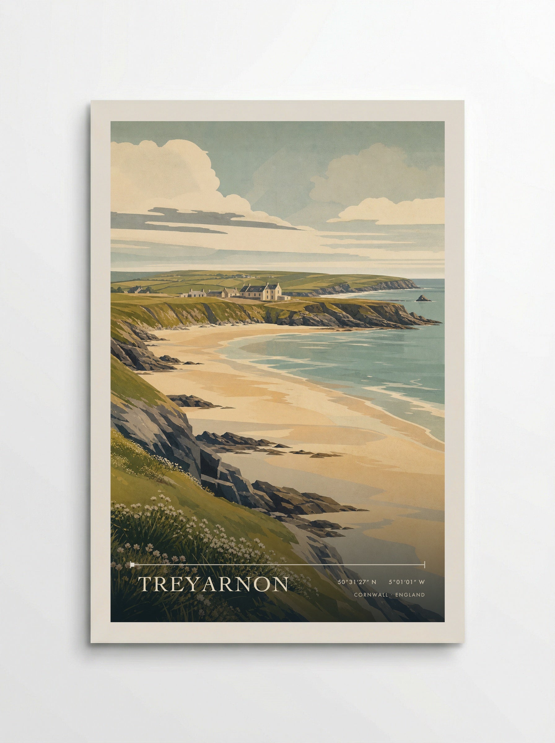 Treyarnon Cornwall England Travel Poster - Poster