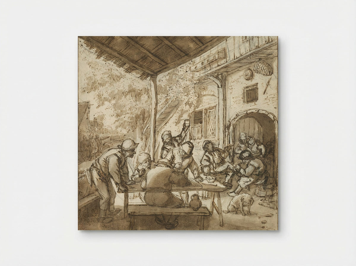 Tric Trac Players under an Arbor - Adriaen van Ostade - Poster