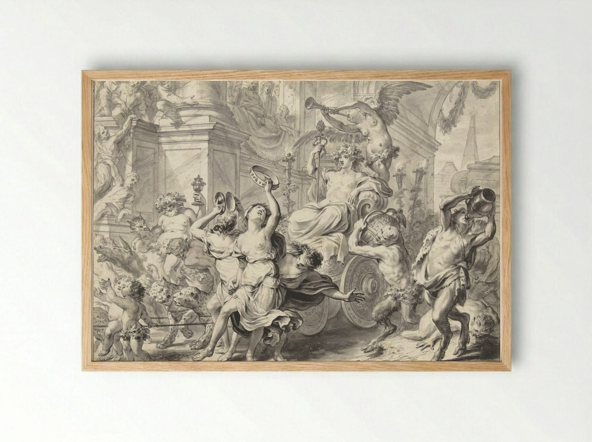 Triomf van Bacchus - Godfried Maes - Framed Print Wood