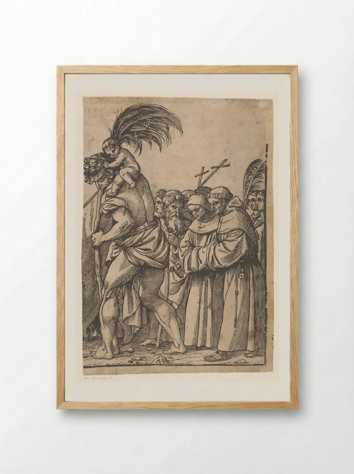 Triomf van Christus (achtste deel) - Andrea Andreani - Framed Print Wood