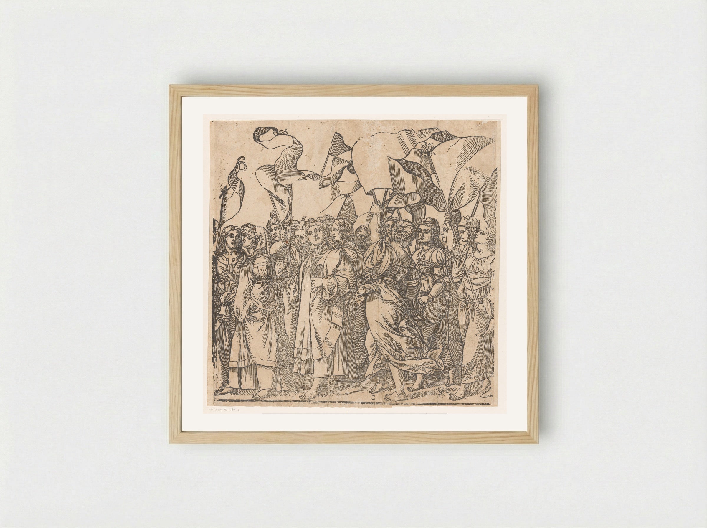 Triomf van Christus (derde deel) - Andrea Andreani - Framed Print Wood