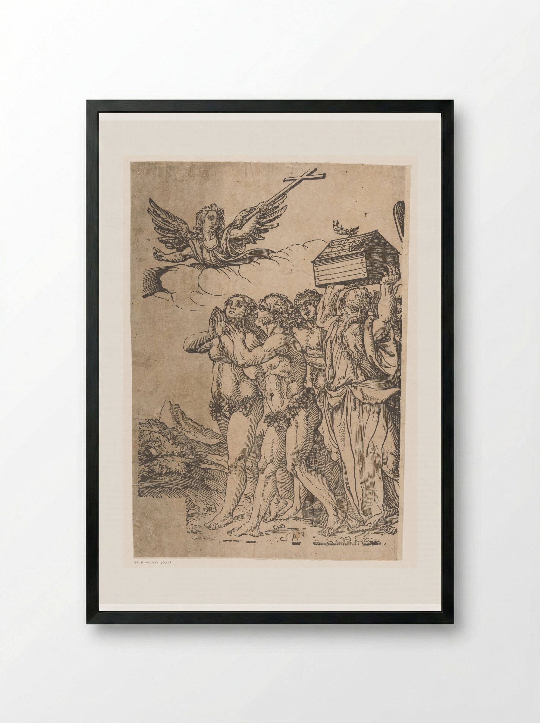 Triomf van Christus (eerste deel) - Andrea Andreani - Framed Print Black