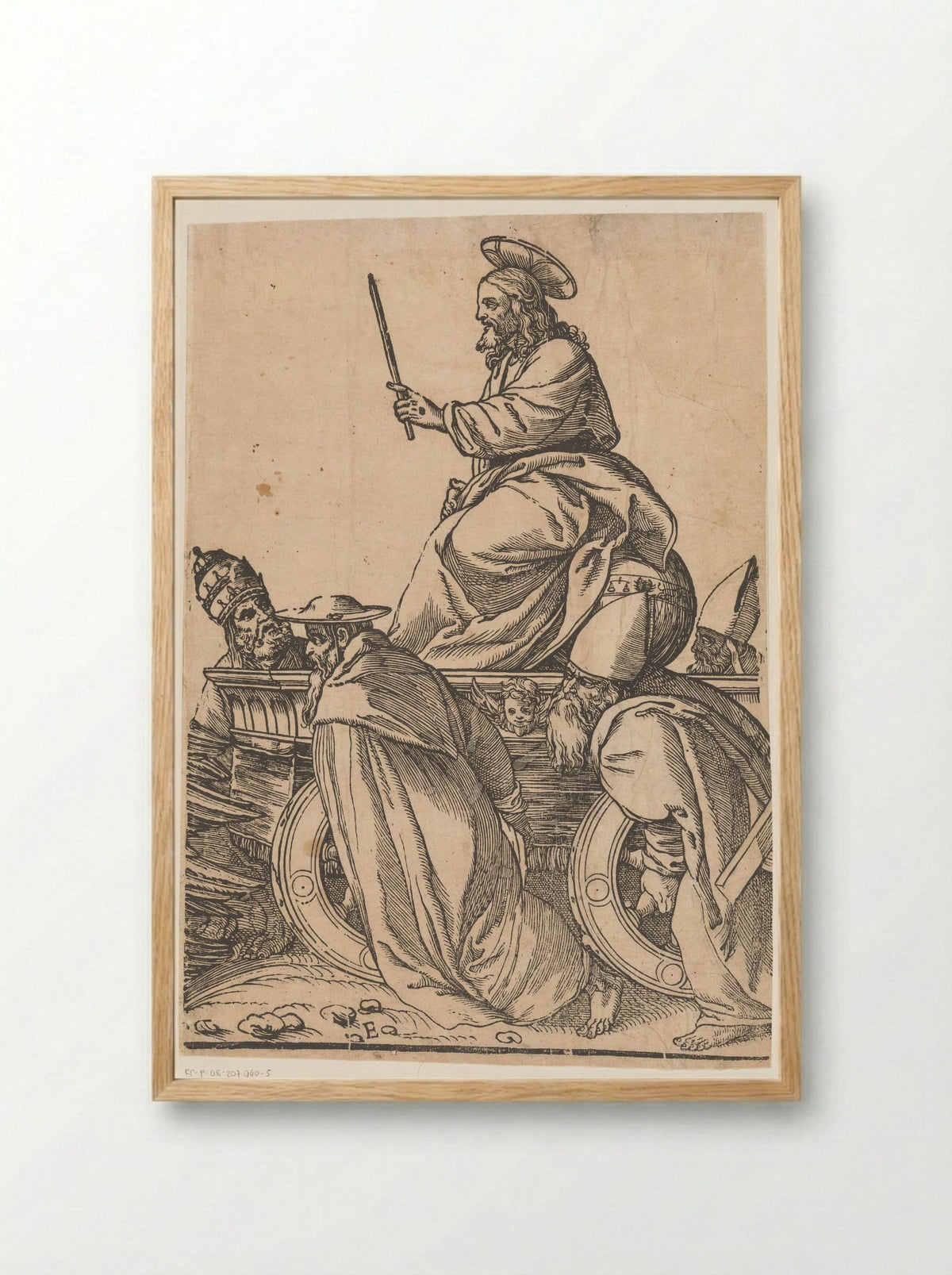 Triomf van Christus (vijfde deel) - Andrea Andreani - Framed Print Wood
