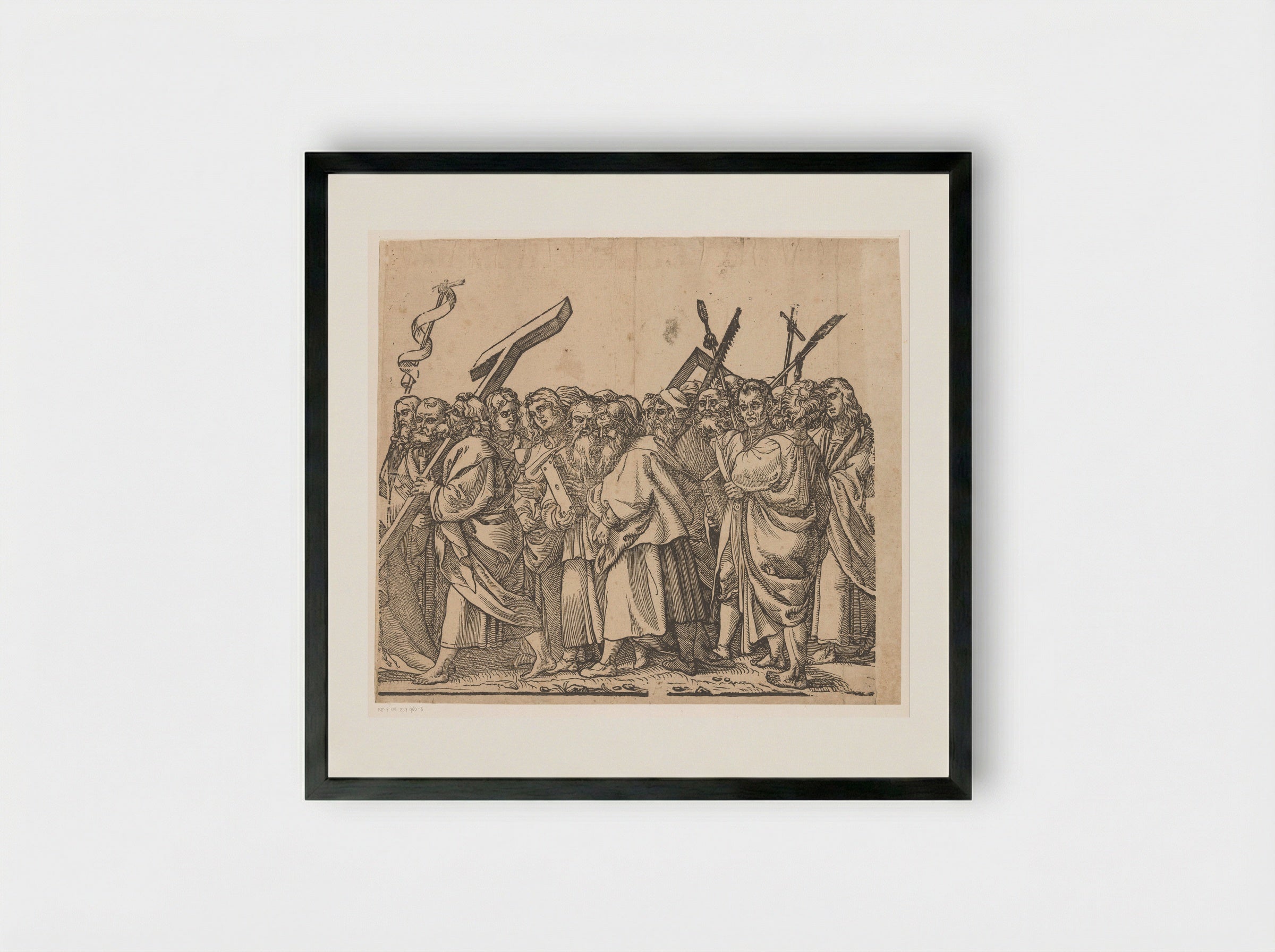 Triomf van Christus (zesde deel) - Andrea Andreani - Framed Print Black
