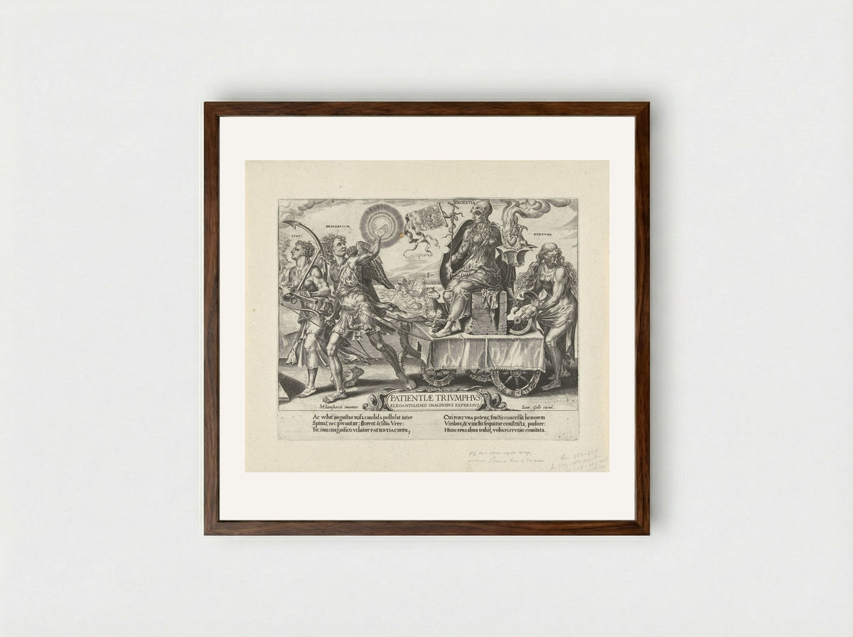 Triomf van de lijdzaamheid - Dirck Volckertsz. Coornhert - Framed Print Dark Wood