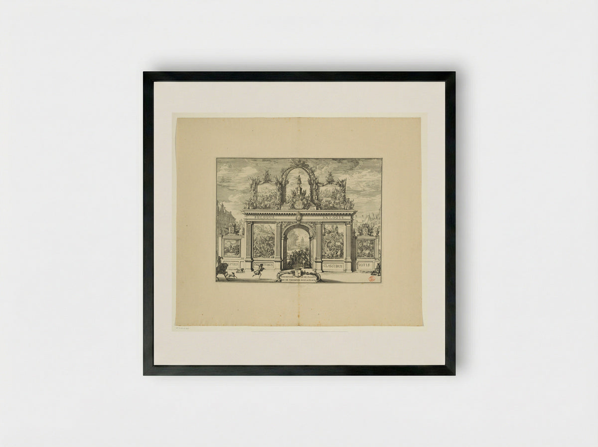 Triomfboog op de Plaats - Romeyn de Hooghe - Framed Print Black