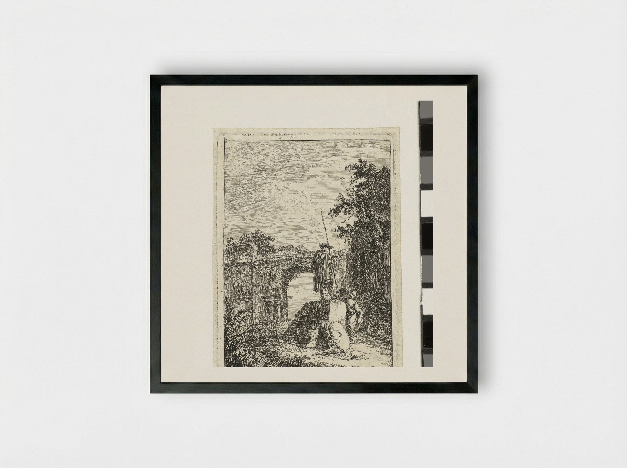 Triomfboog - Hubert Robert - Framed Print Black