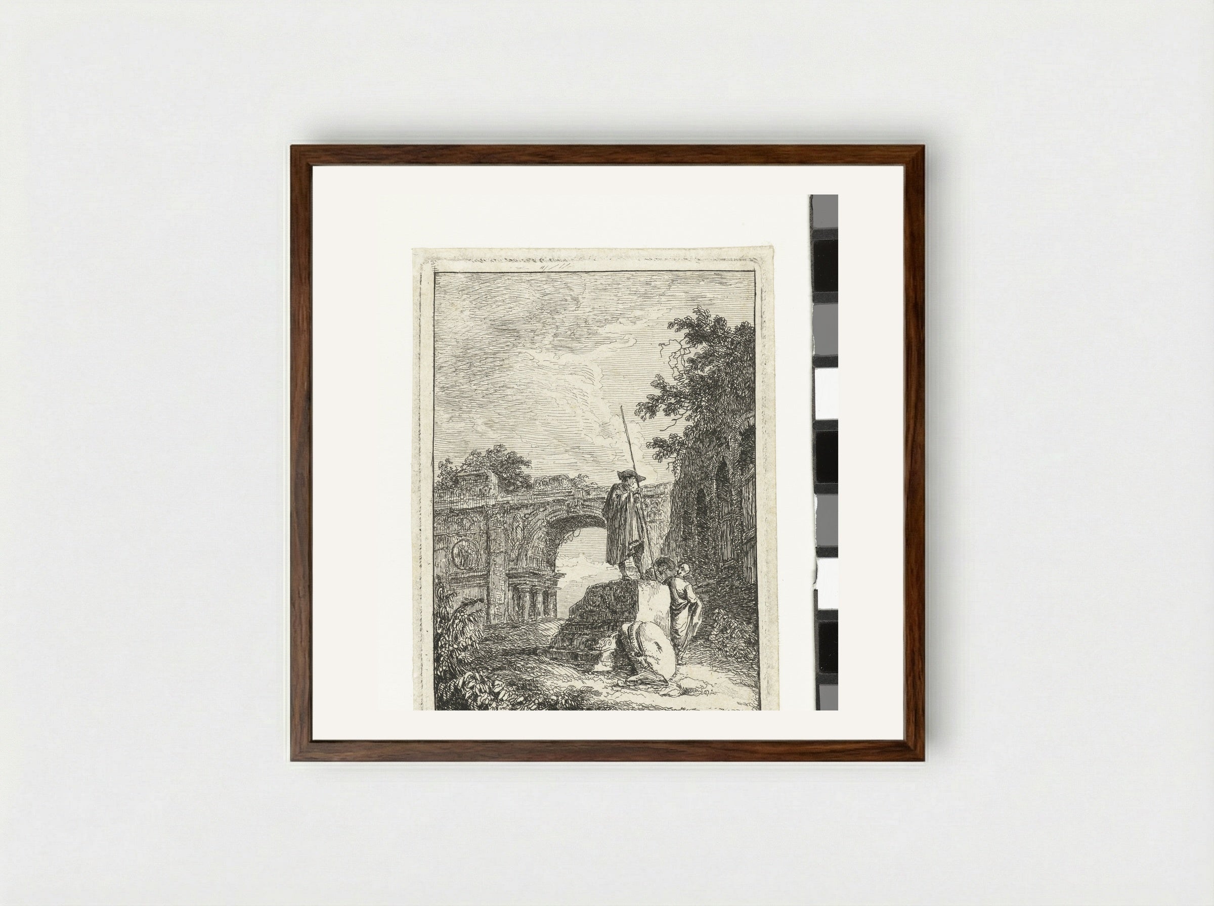 Triomfboog - Hubert Robert - Framed Print Dark Wood