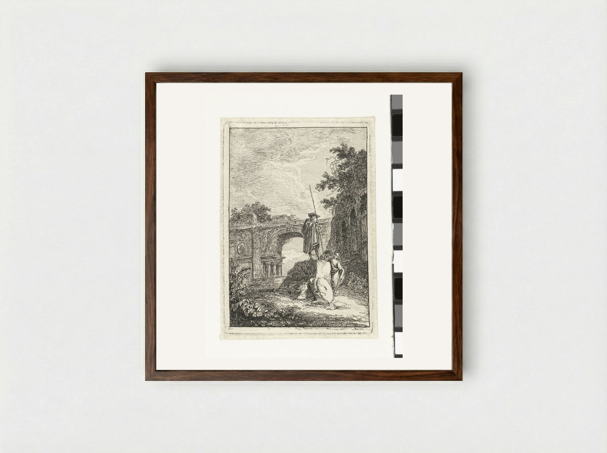 Triomfboog - Hubert Robert - Framed Print Dark Wood