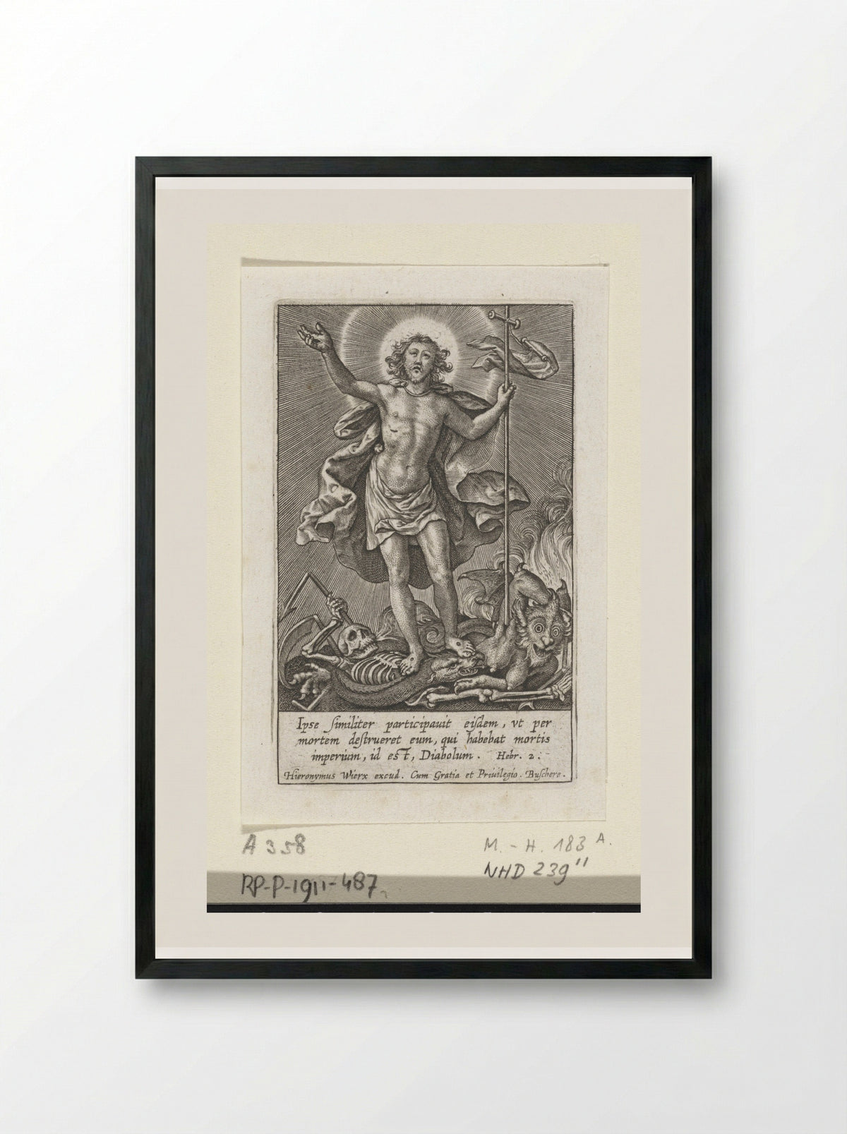 Triomferende Christus - Hieronymus Wierix - Framed Print Black
