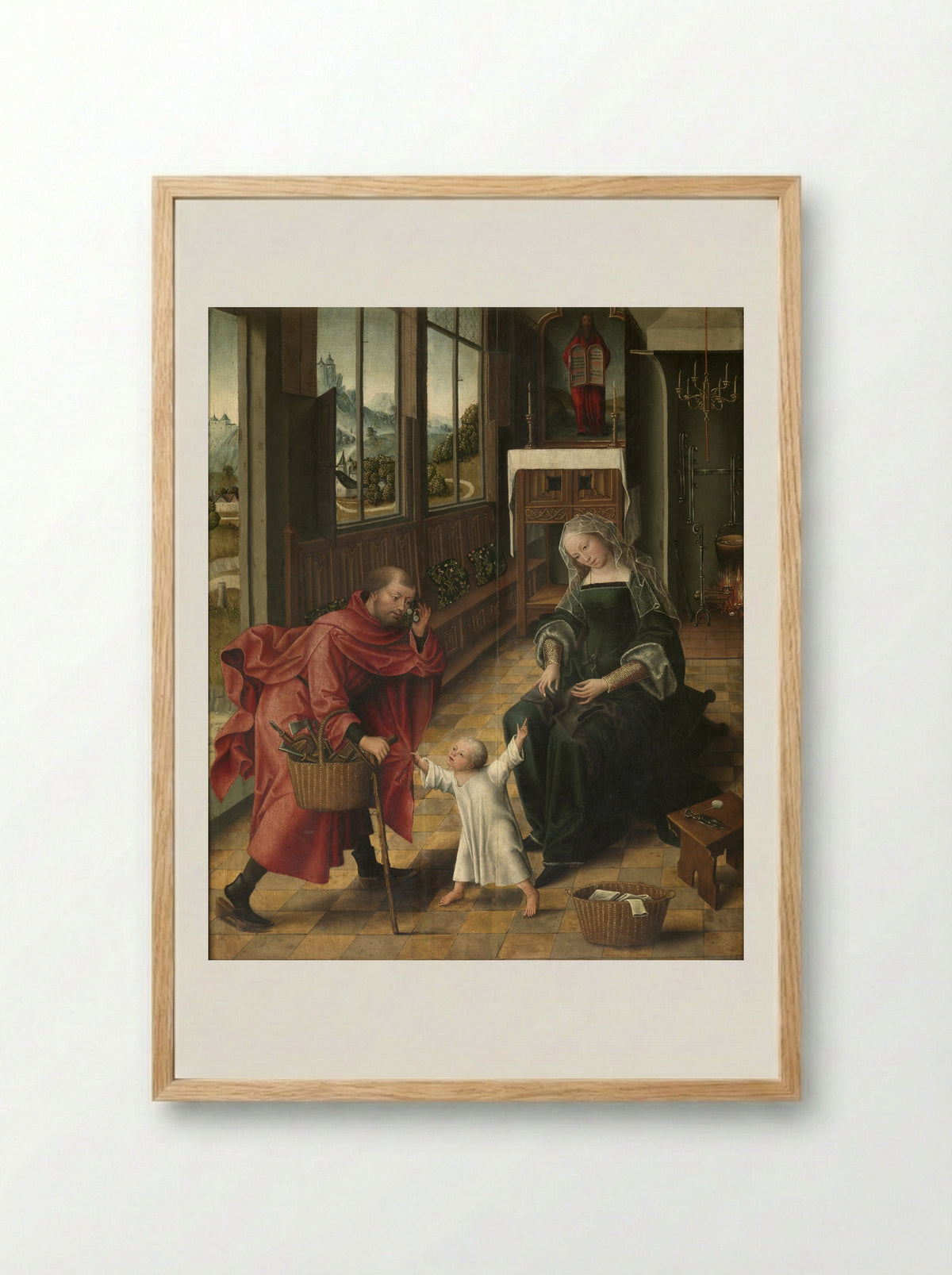 Triptych Wings with Donors Thomas Isaacq and his Wife - Master of the Magdalen Legend - Framed Print Wood