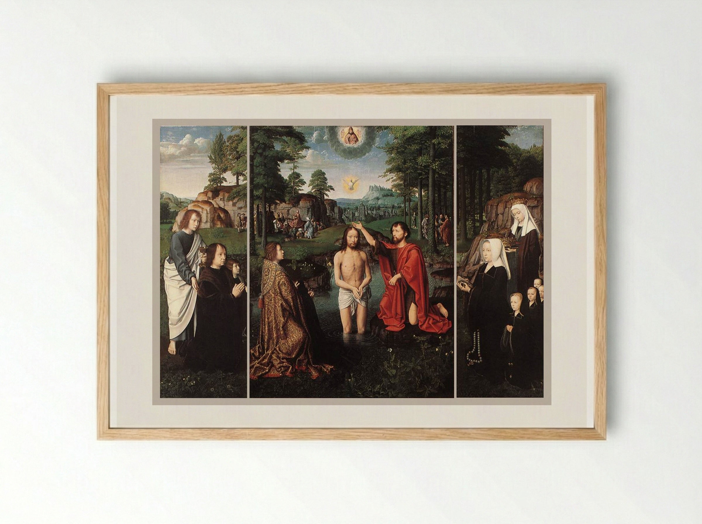 Triptych of Jan Des Trompes - Gerard David - Framed Print Wood