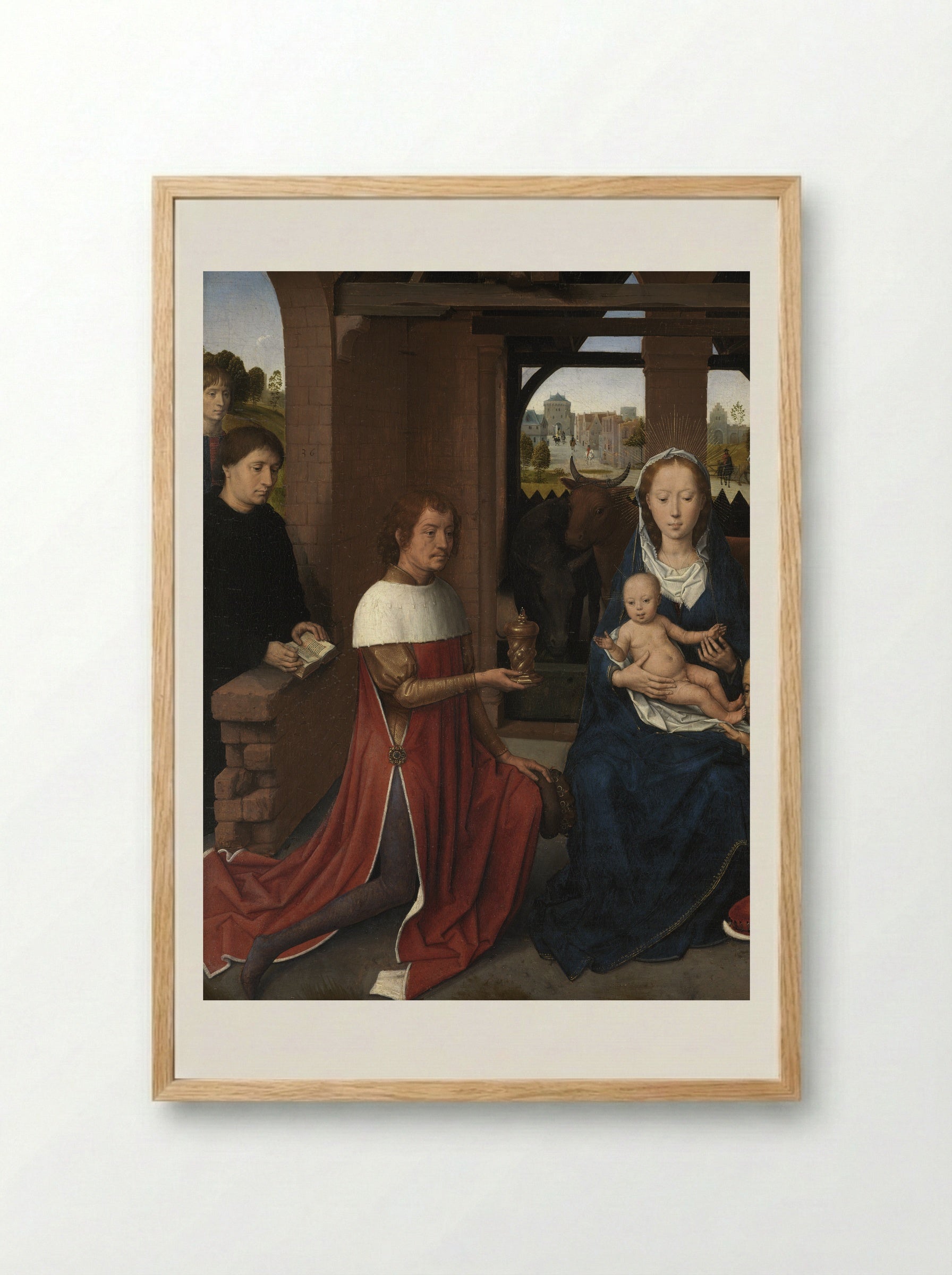 Triptych of Jan Floreins - Hans Memling - Framed Print Wood