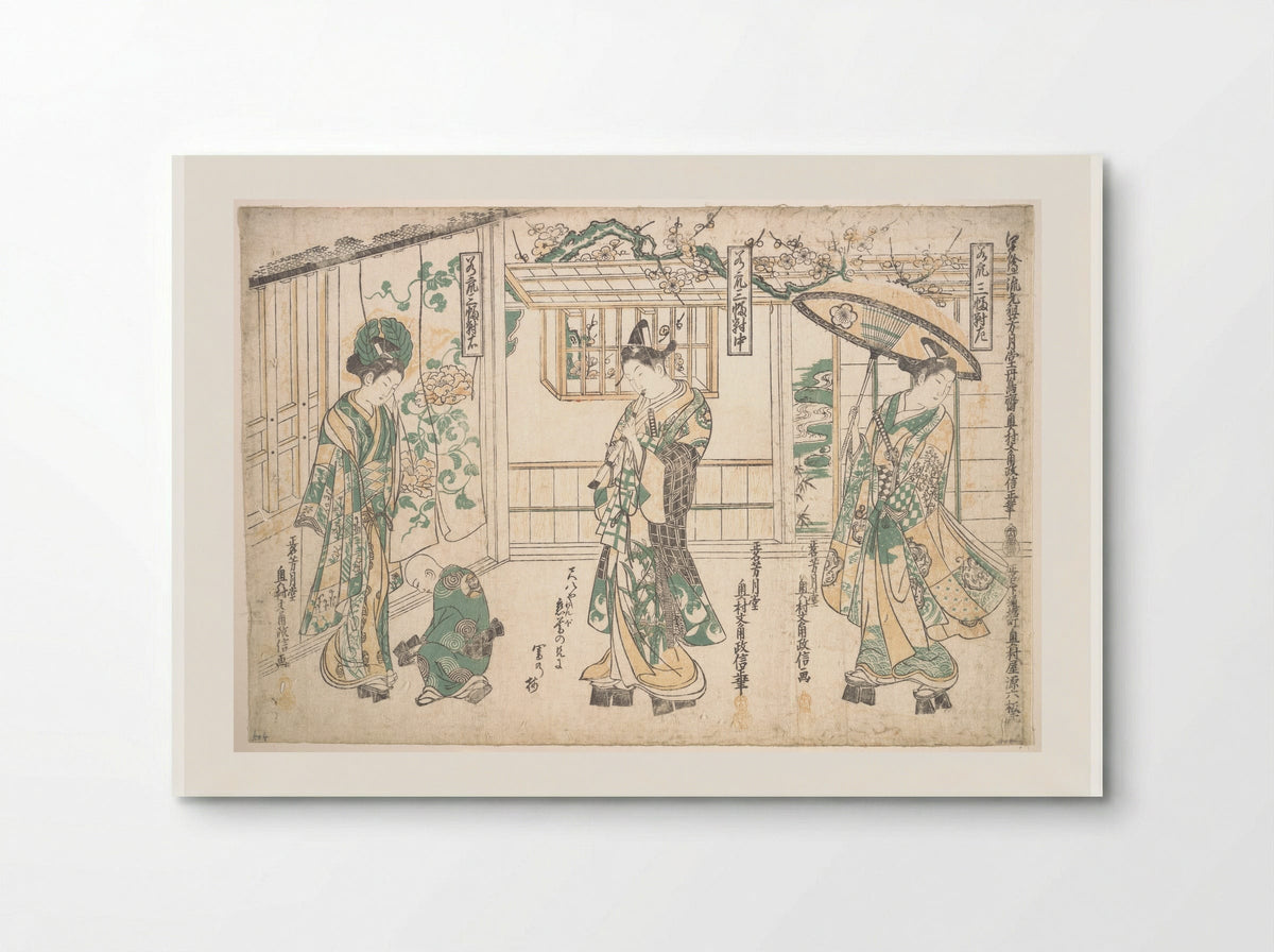 Triptych of Young Men - Okumura Masanobu - Poster
