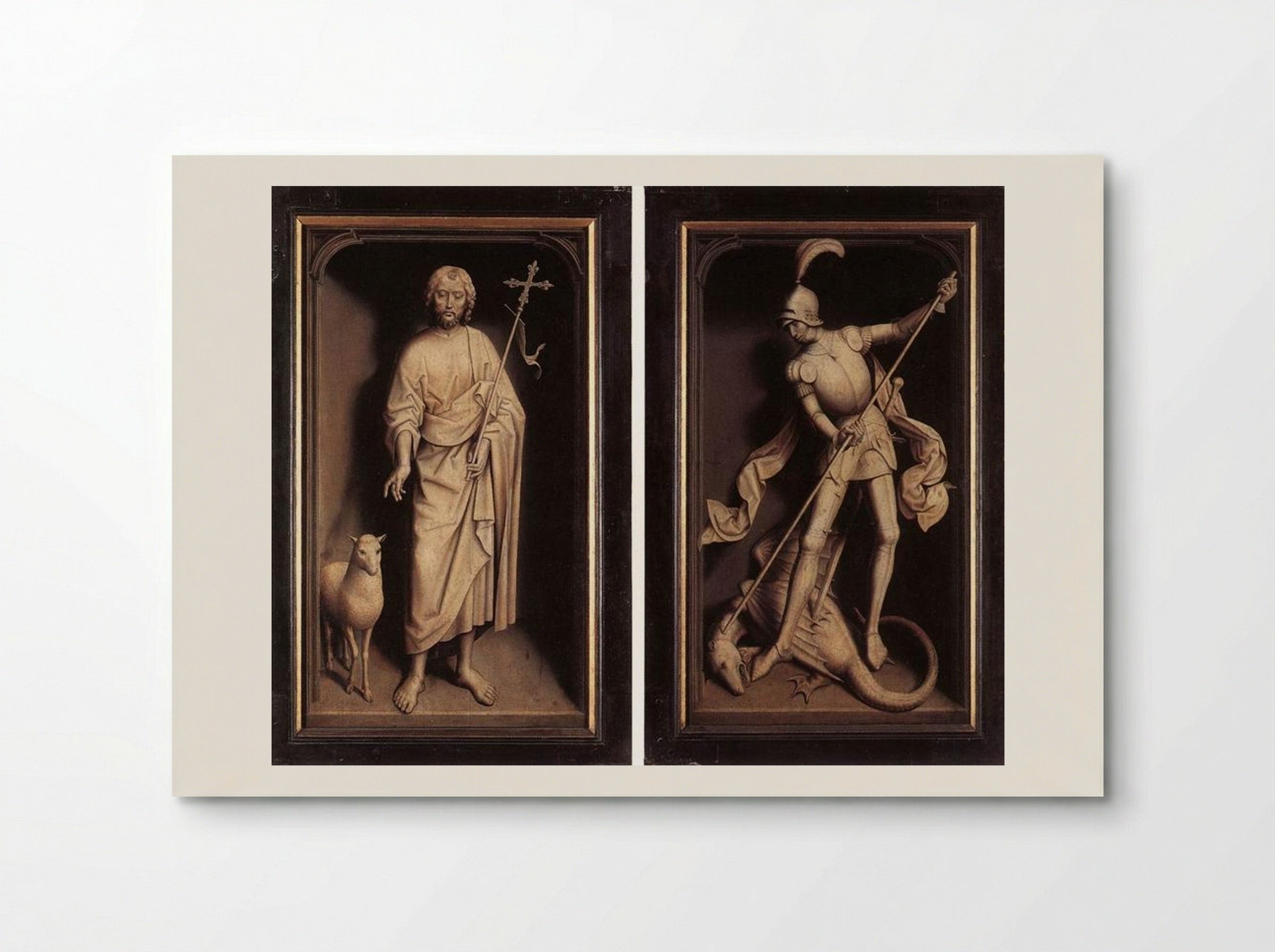 Triptych of the Family Moreel (closed shutters) - Hans Memling - Poster