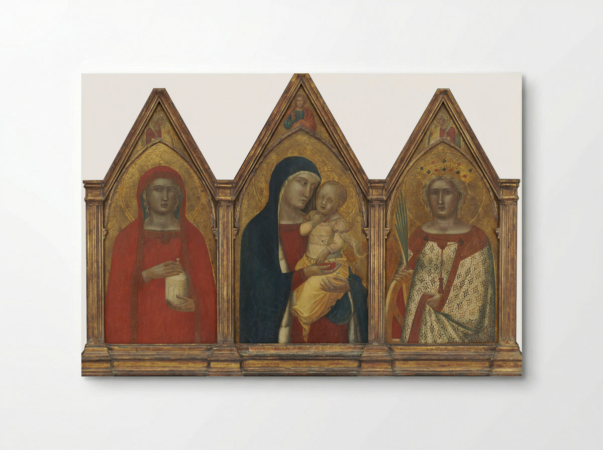 Triptych of the Madonna and Child with Saints - Pietro Lorenzetti - Poster