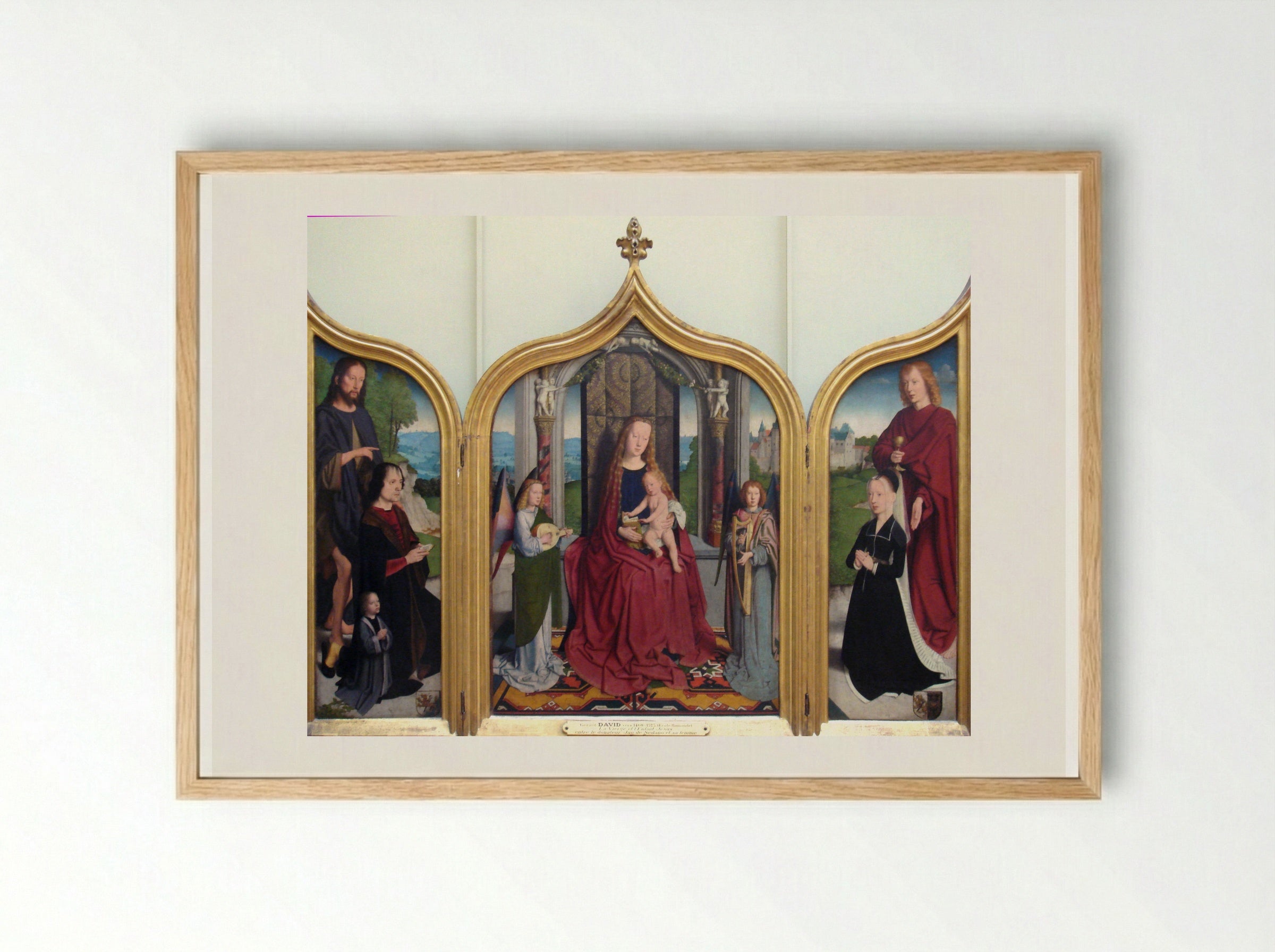 Triptych of the Sedano Family - Gerard David - Framed Print Wood