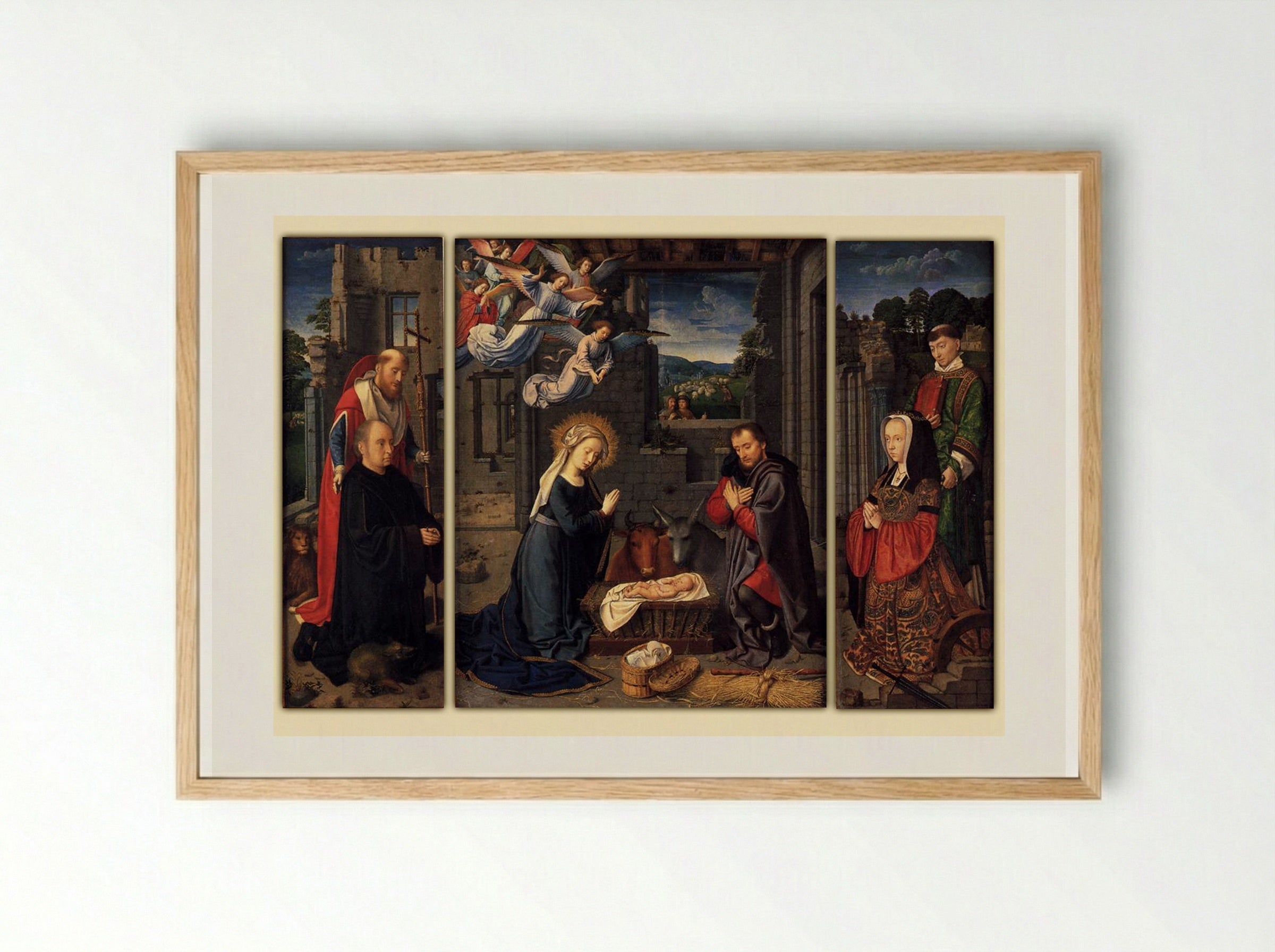 Triptych with the Nativity - Gerard David - Framed Print Wood