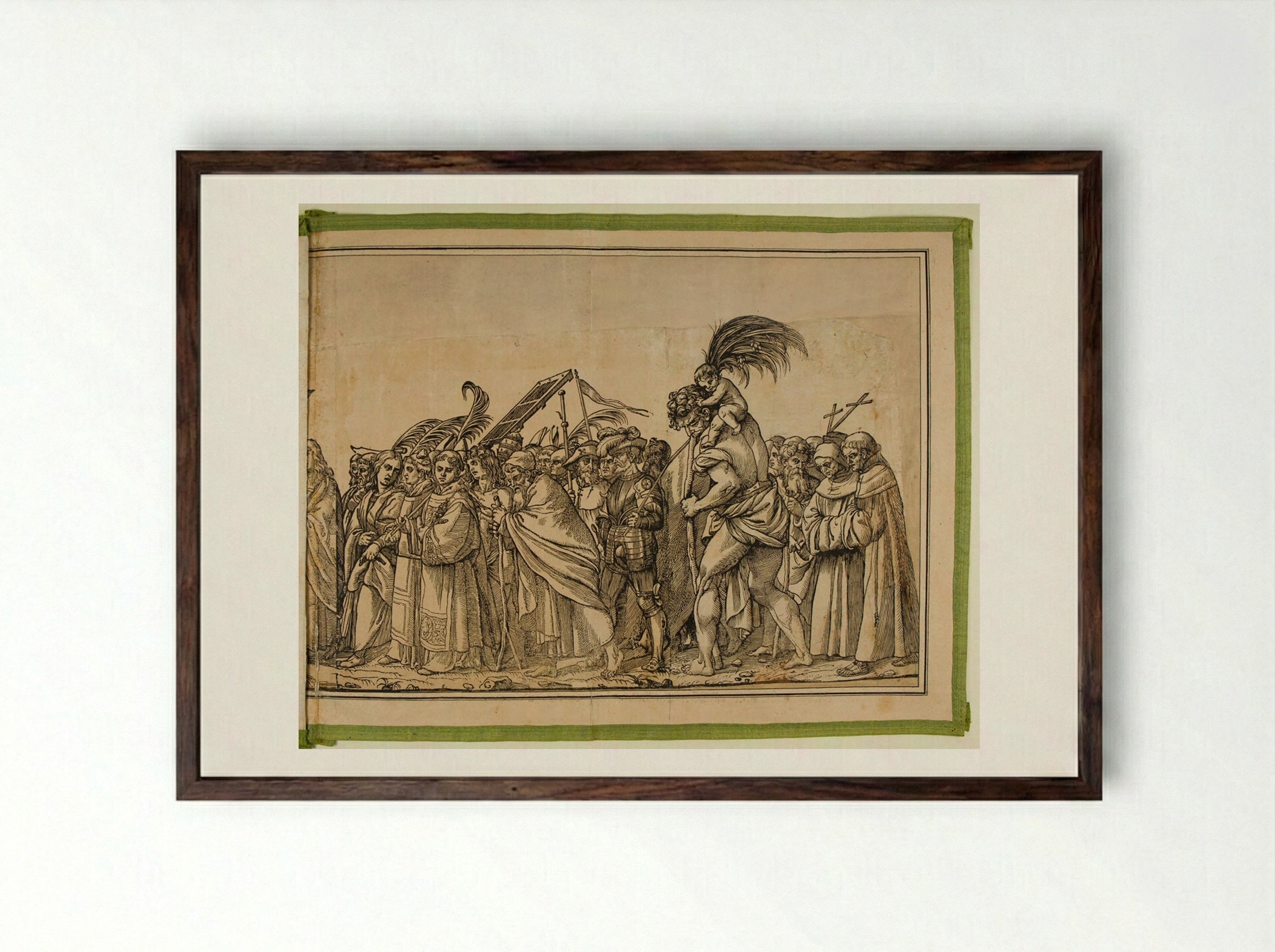 Triumph of Christ - Andrea Andreani - Framed Print Dark Wood