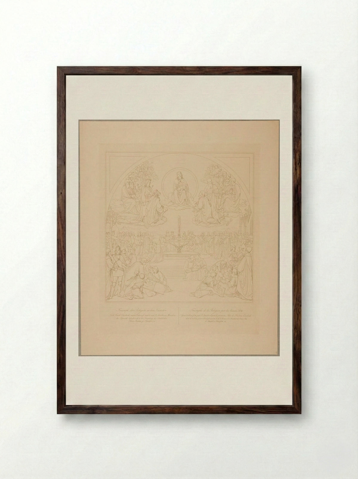 Triumph of Religion in the Arts - Samuel Amsler - Framed Print Dark Wood