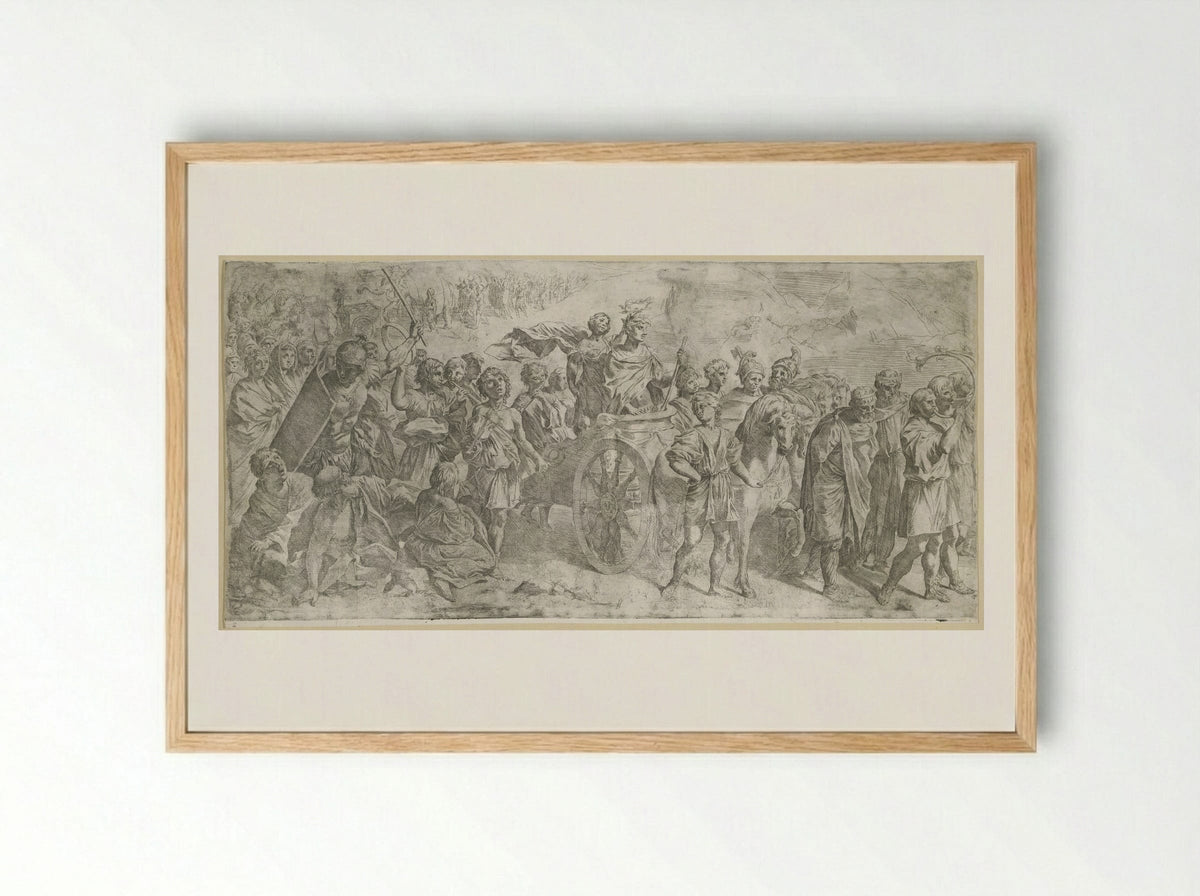 Triumph of a Roman Emperor - Giovanni Lanfranco - Framed Print Wood
