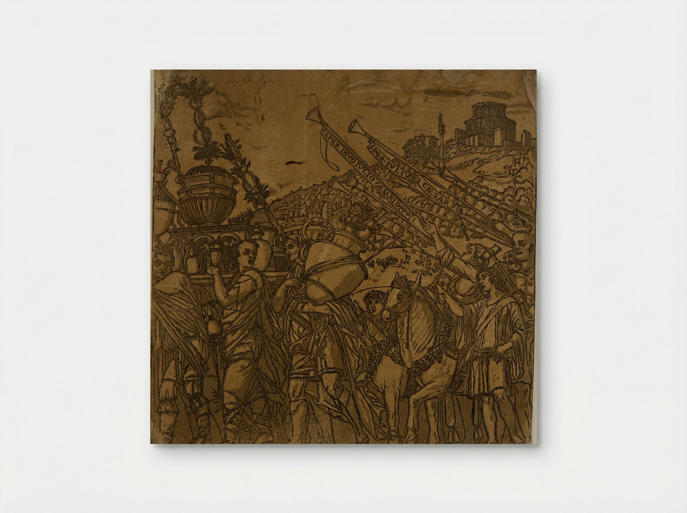 Triumph with Sacrificial Bulls and Musicians - Andrea Andreani - Poster