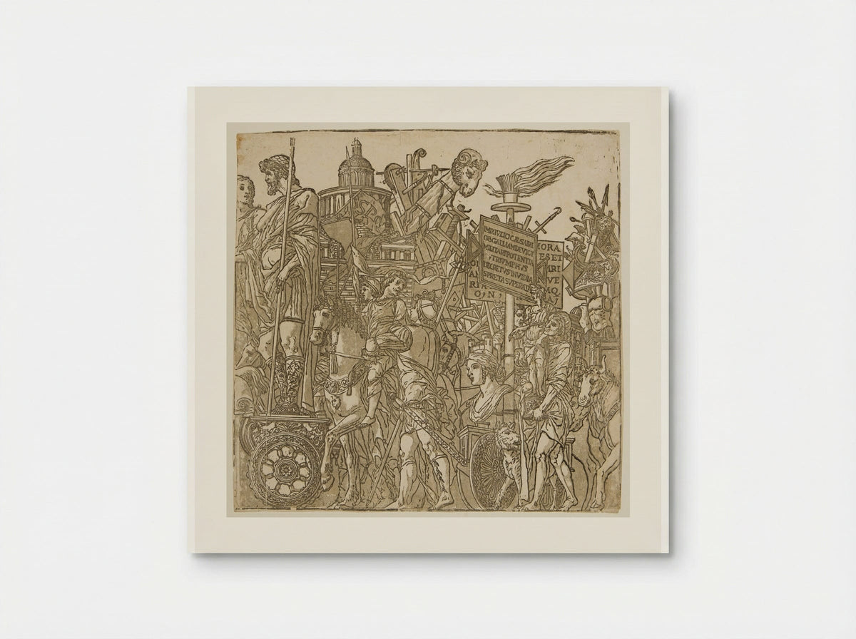 Triumph with a Chariot and Men Carrying a Statue - Andrea Andreani - Poster