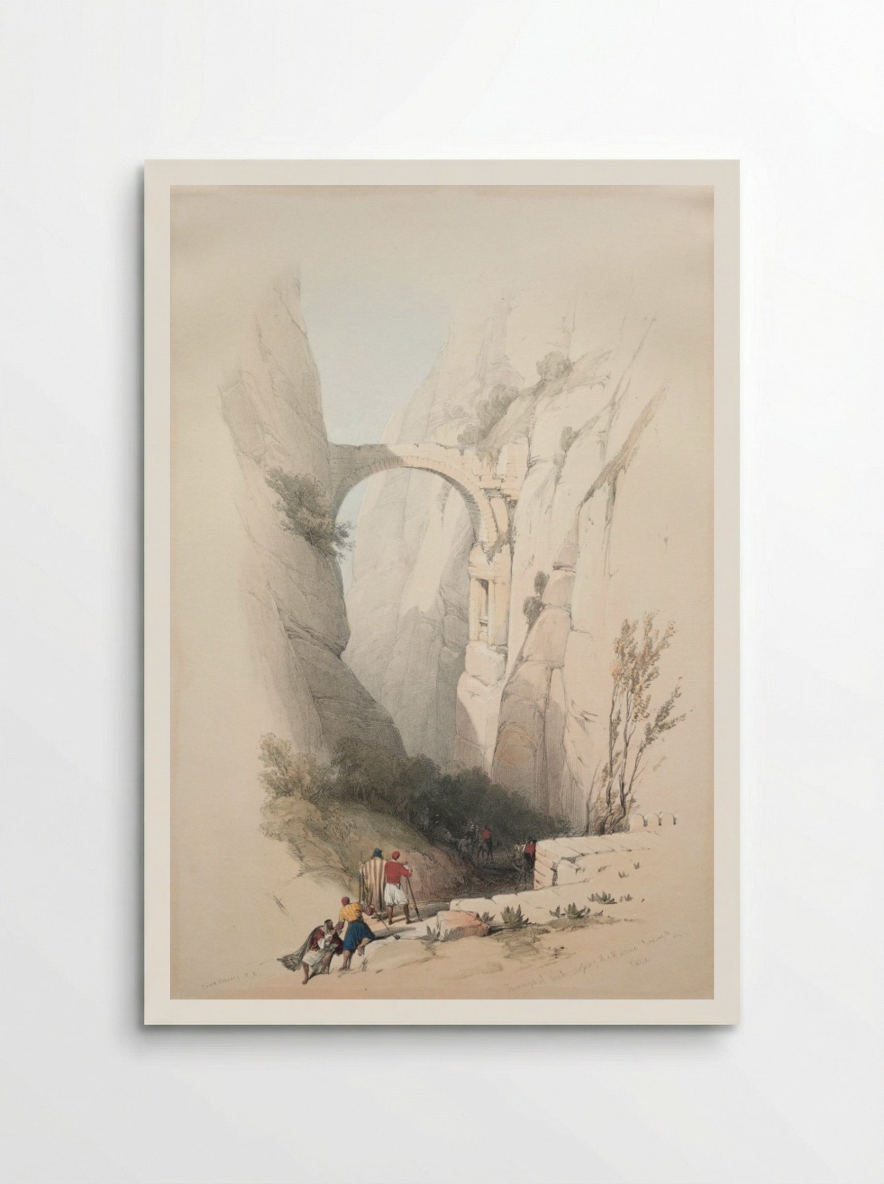 Triumphal Arch Crossing the Ravine Leading to Petra - David Roberts - Poster