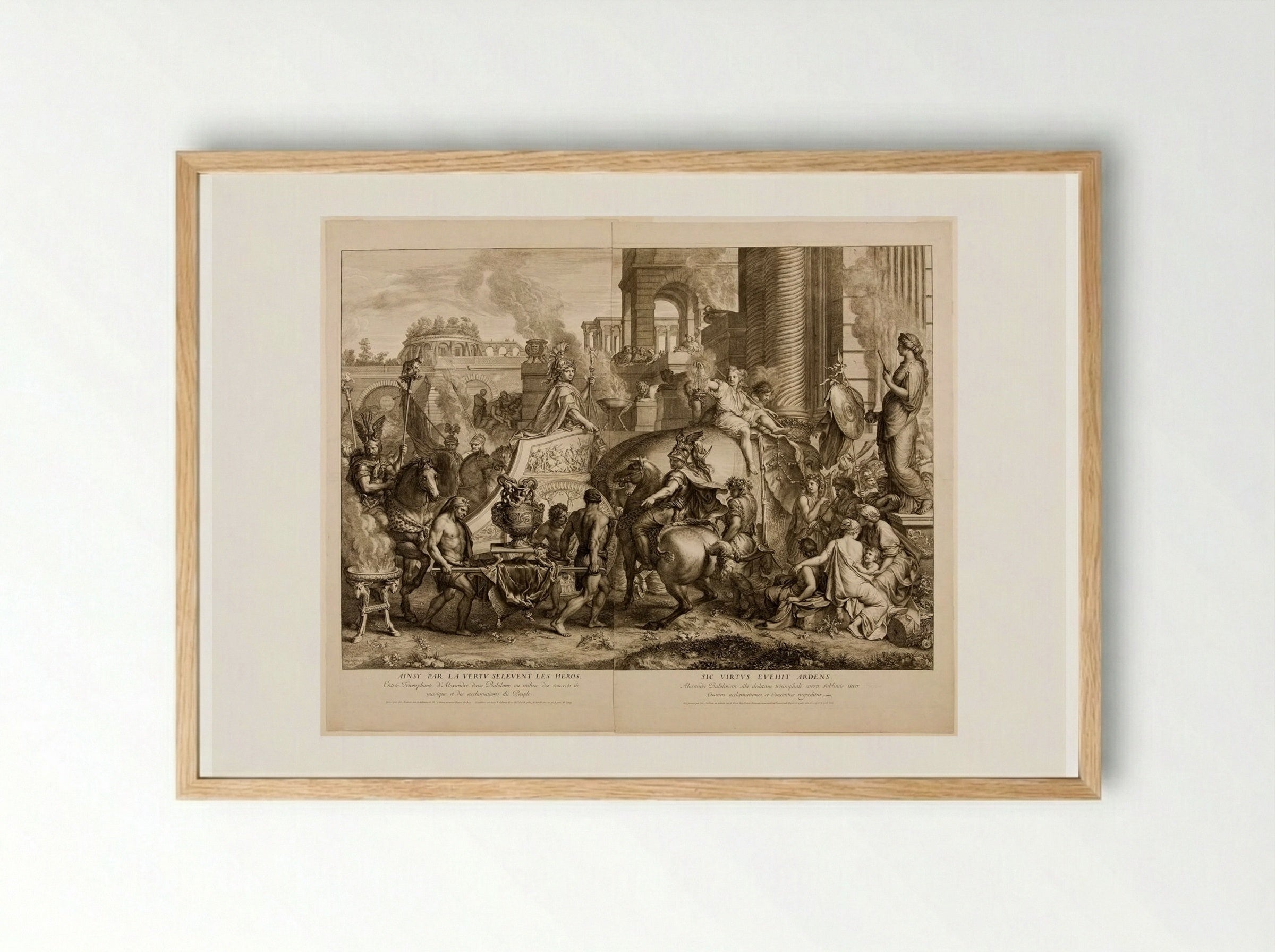 Triumphal Entry of Alexander into Babylon - Gérard Audran - Framed Print Wood