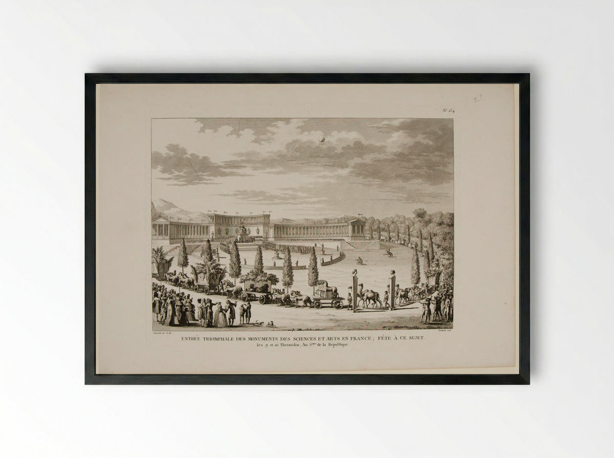 Triumphal Entry of the Monuments of Arts and Sciences - Pierre Gabriel Berthault - Framed Print Black