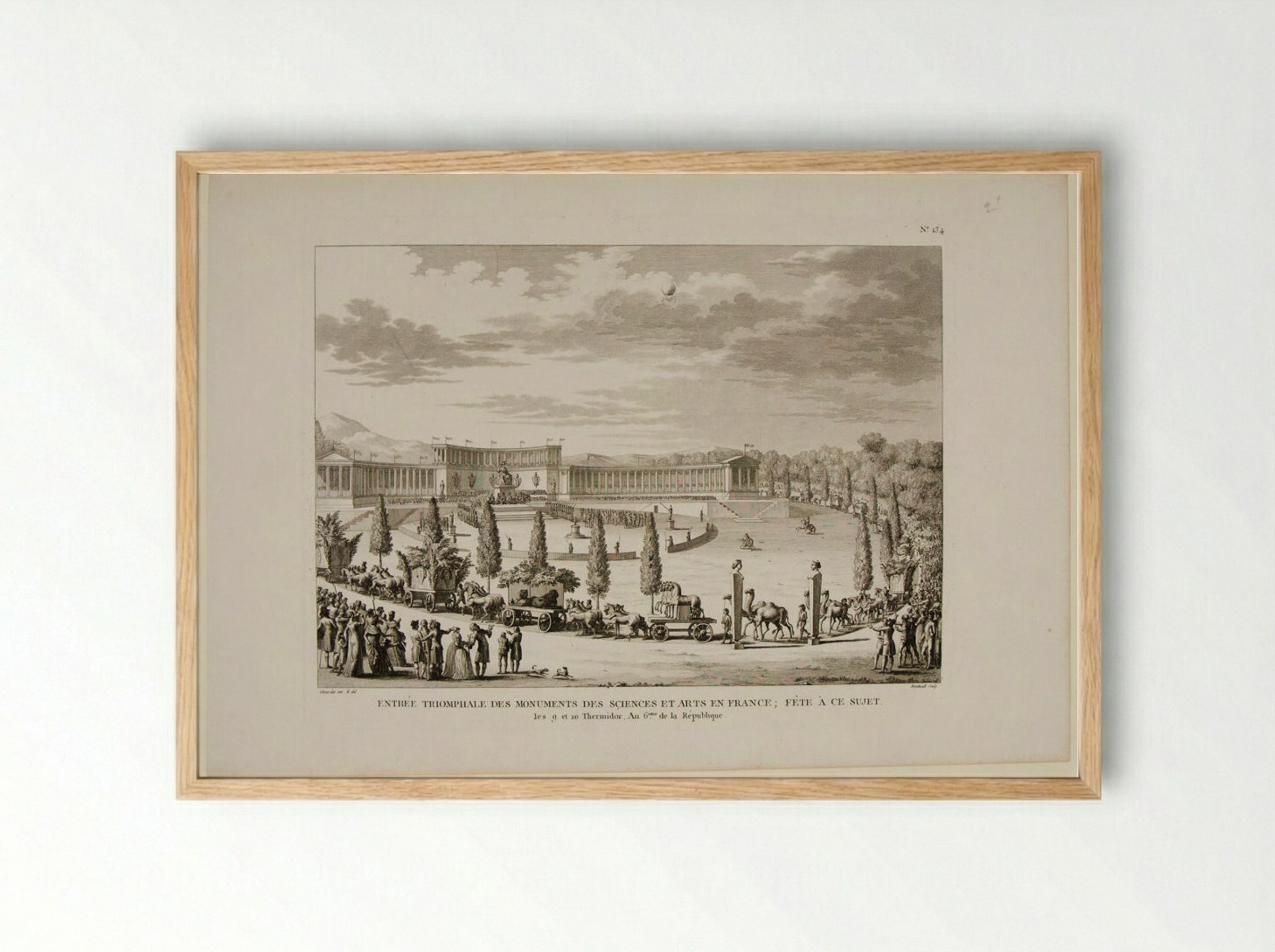 Triumphal Entry of the Monuments of Arts and Sciences - Pierre Gabriel Berthault - Framed Print Wood