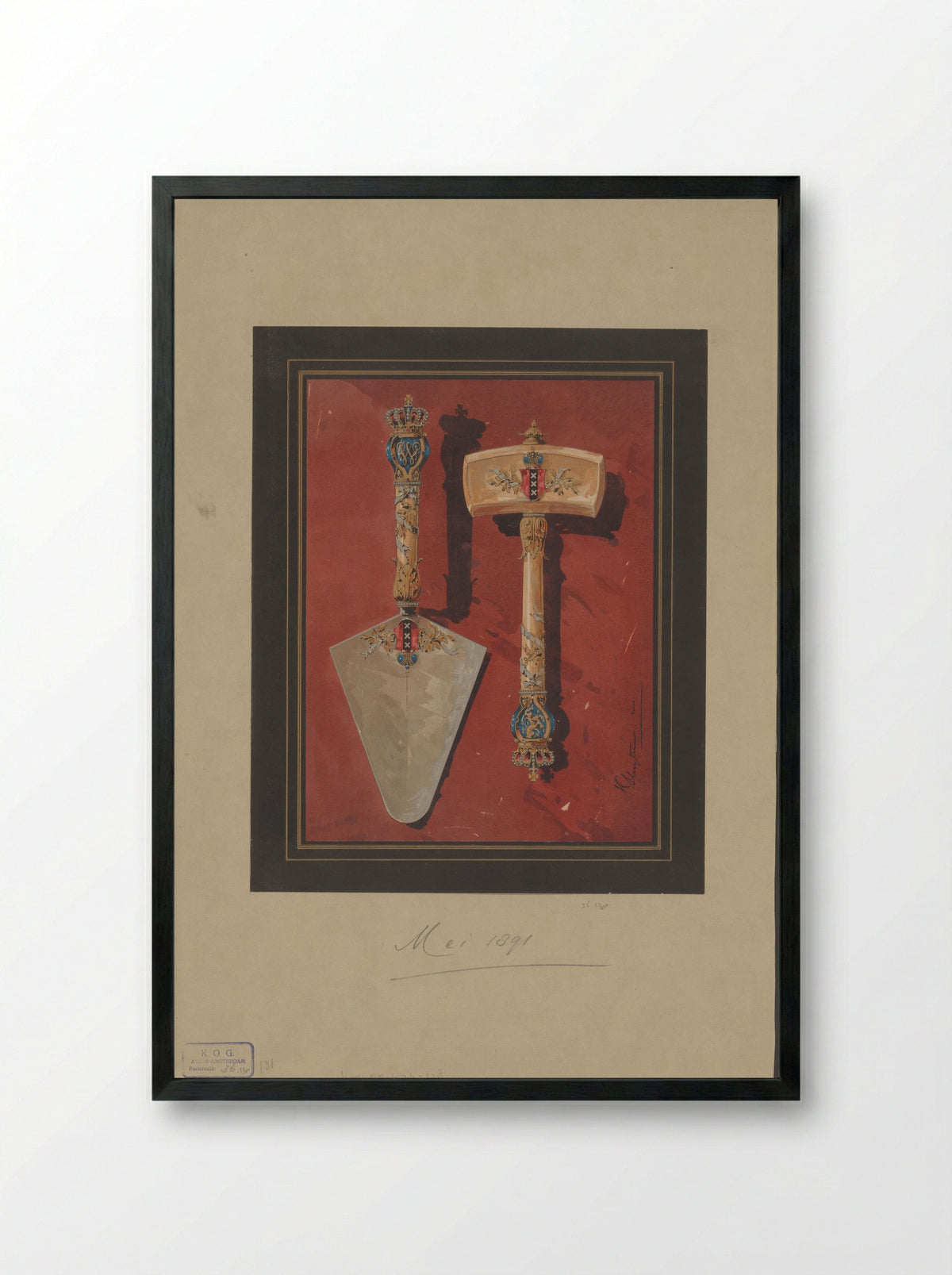 Troffel en hamer - Karel Sluijterman - Framed Print Black