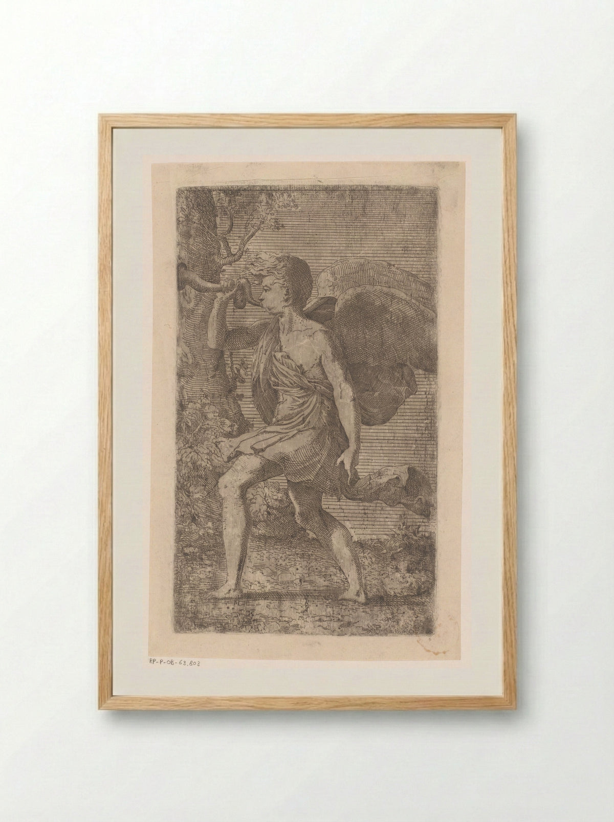 Trompetblazende engel - Léon Davent - Framed Print Wood