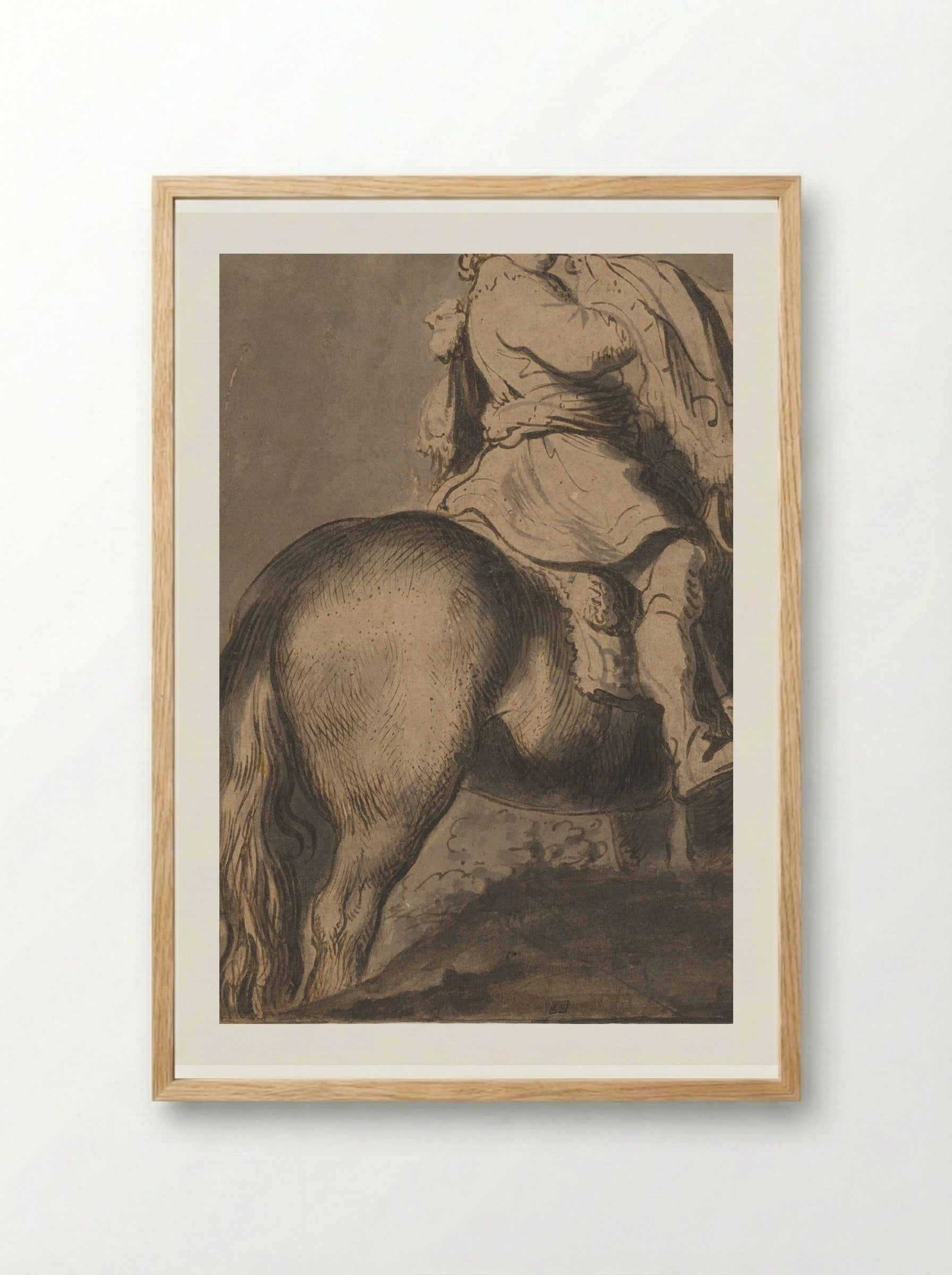 Trompetter te paard - Jan Lievens - Framed Print Wood