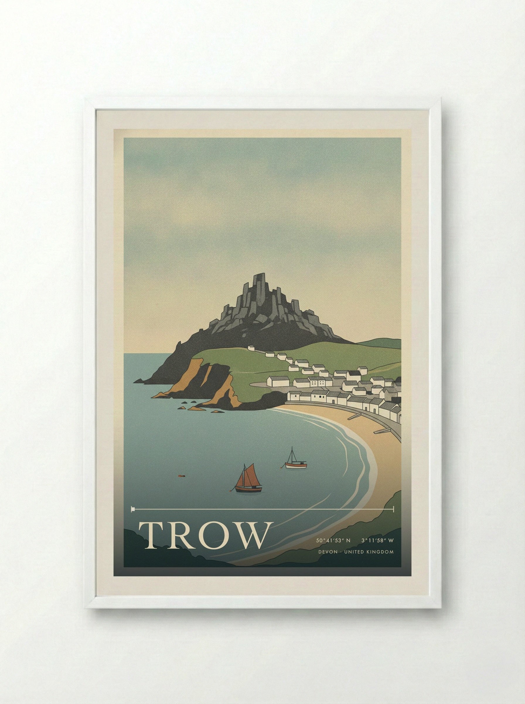 Trow Devon United Kingdom Travel Poster - Framed Print White