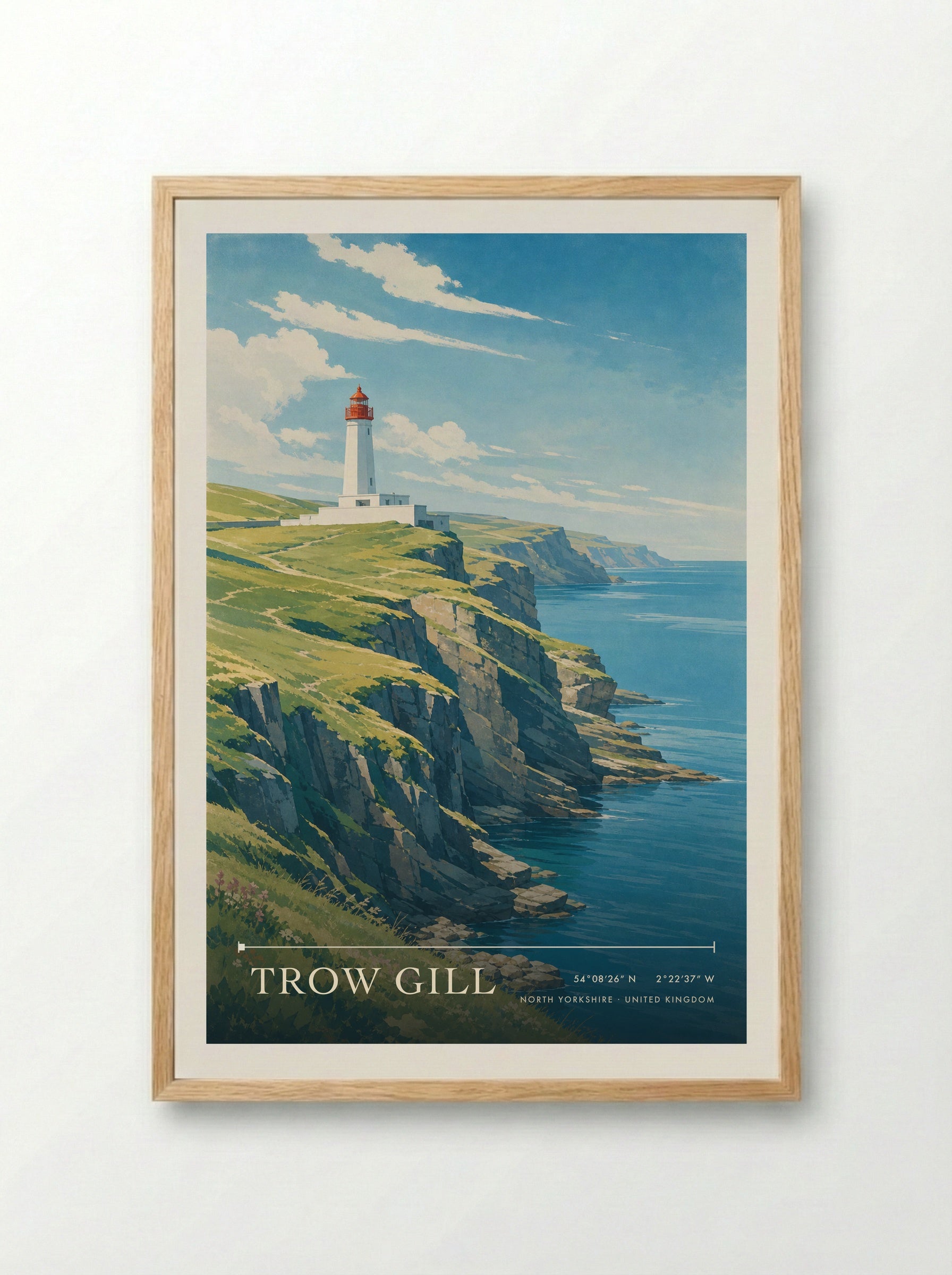 Trow Gill North Yorkshire United Kingdom Travel Poster - Framed Print Wood