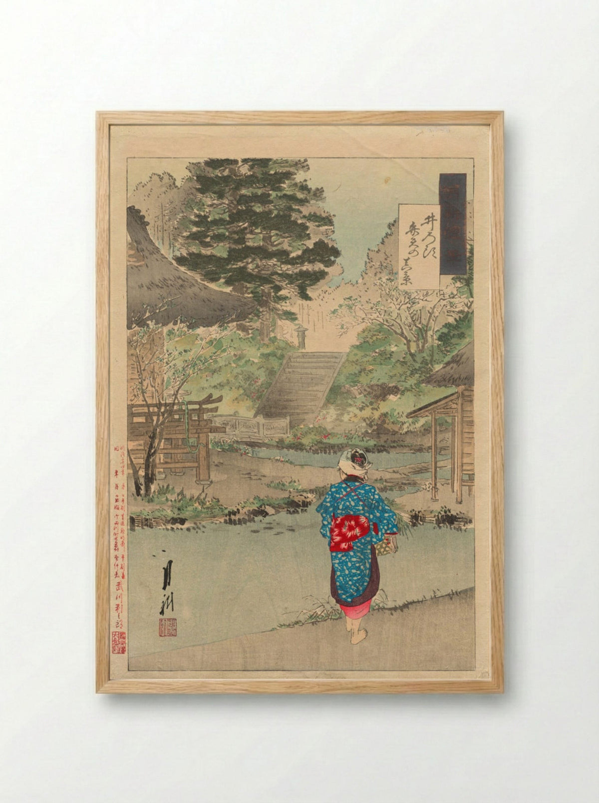 True View of Benten at Inokashira - Ōgata Gekkō - Framed Print Wood