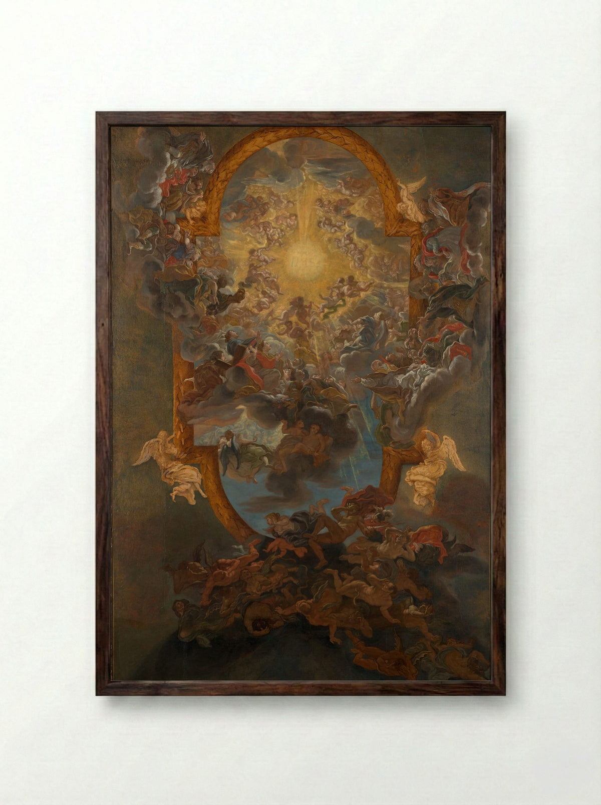 Truth (after Bernini) - Giovanni Battista Gaulli - Framed Print Dark Wood