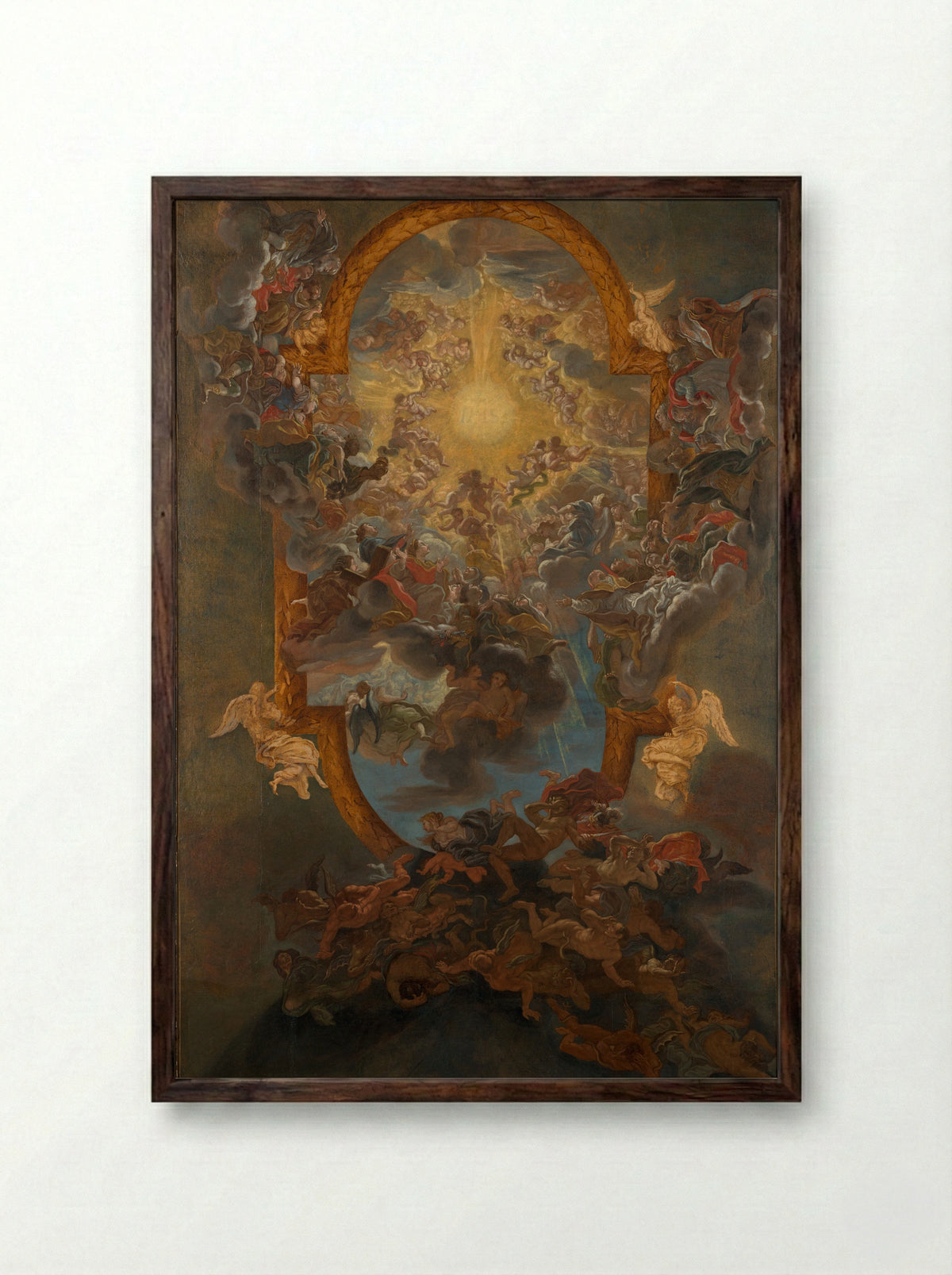 Truth (after Bernini) - Giovanni Battista Gaulli - Framed Print Dark Wood